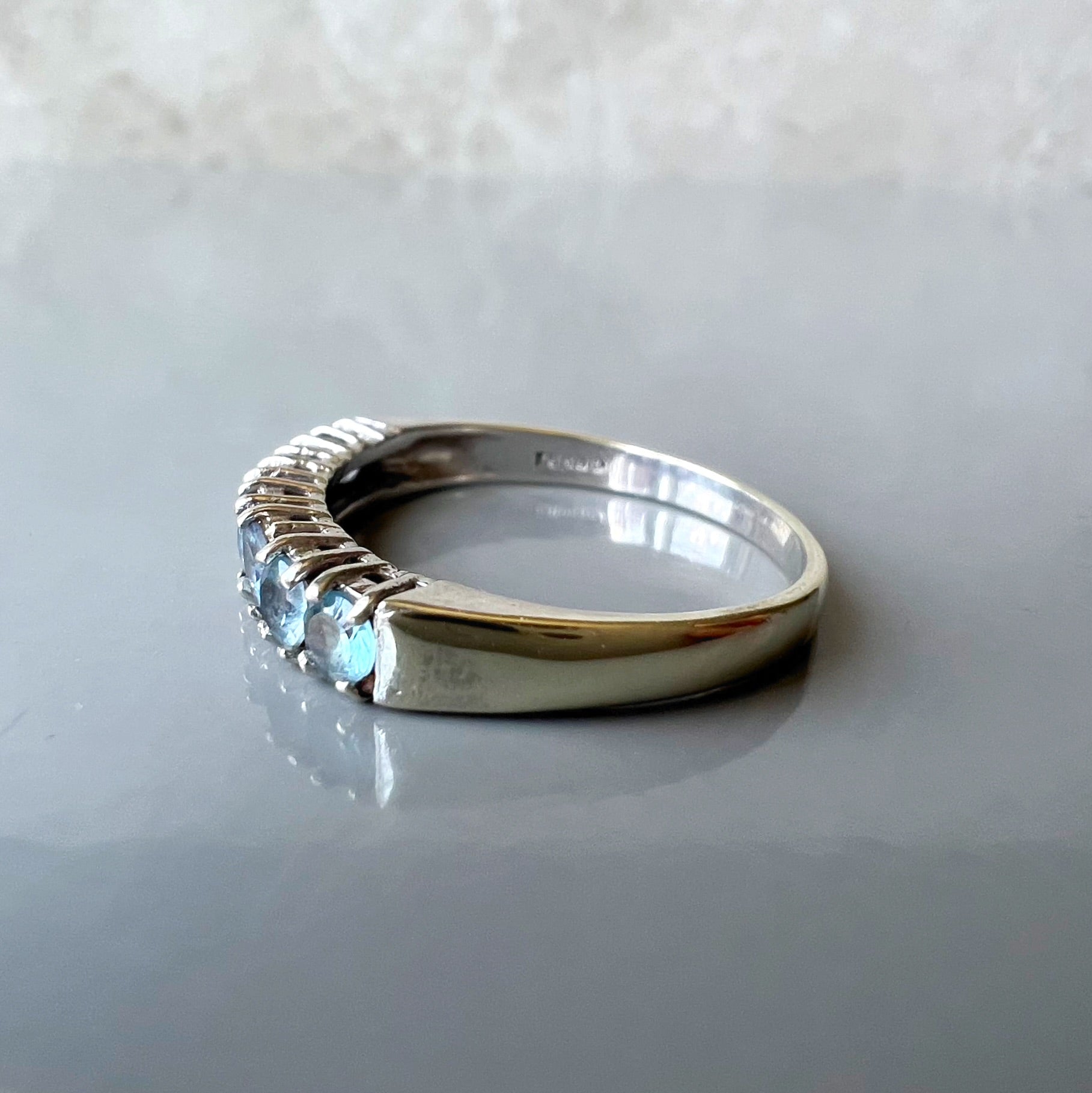 7 Stone Aquamarine Ring