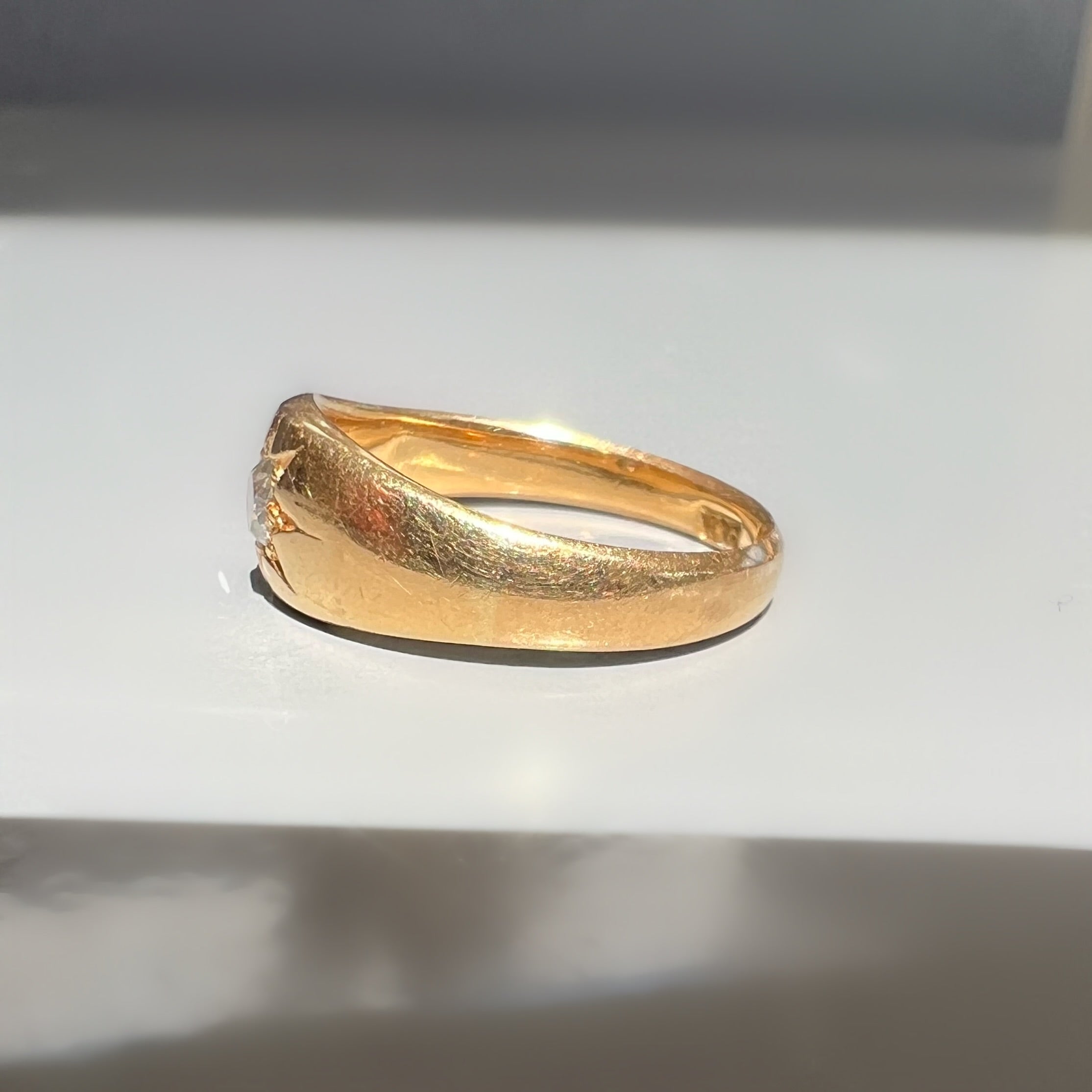 Old Cut Diamond Starburst Pinky Ring