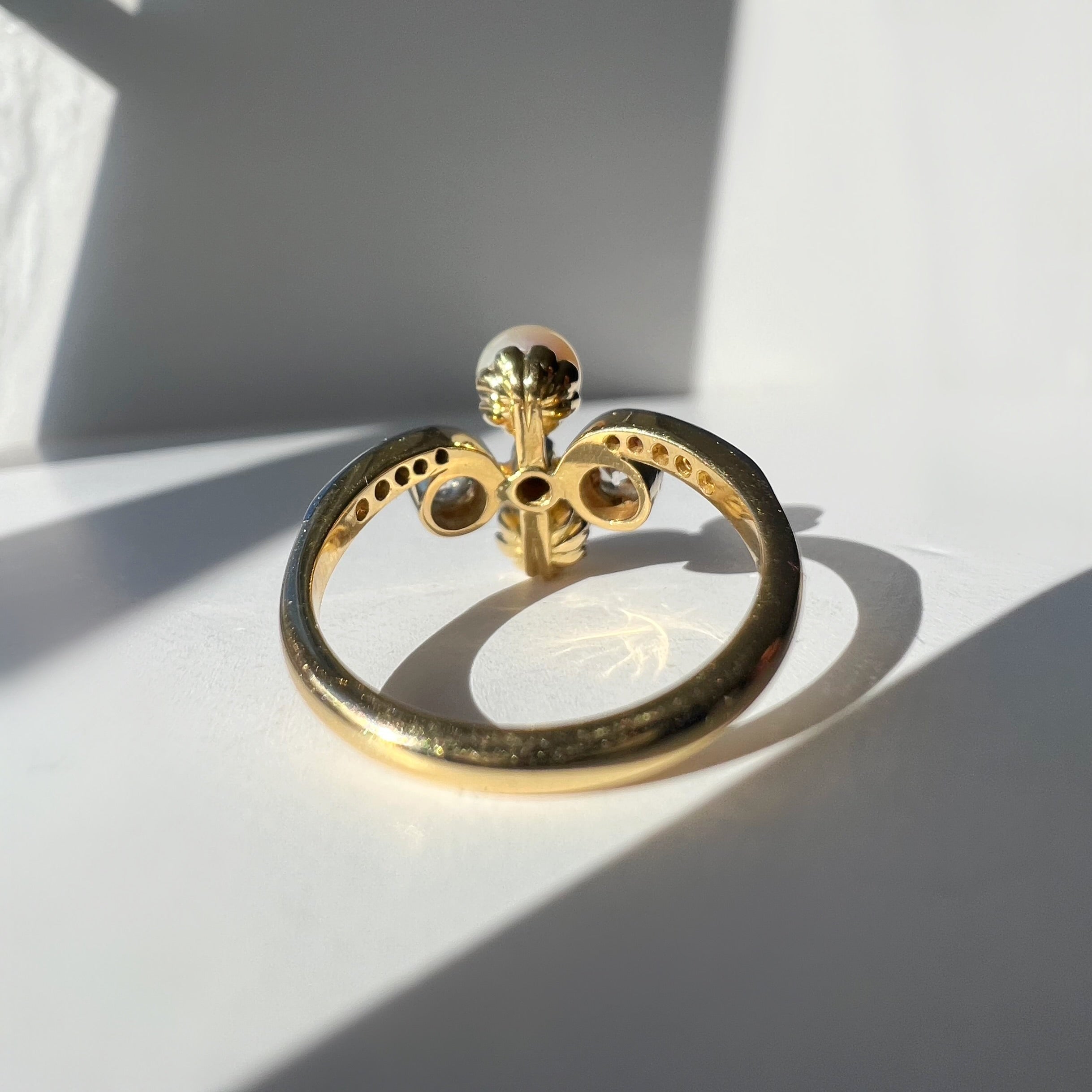 Antique Art Nouveau Pearl and Diamond Ring