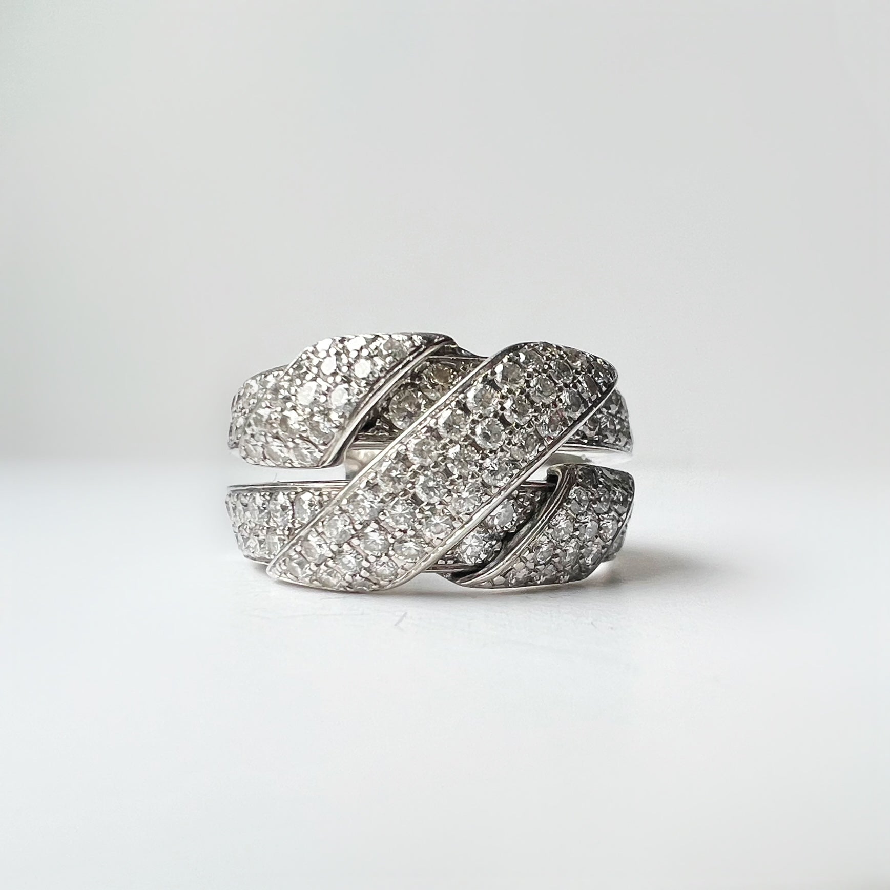 2.00ct Diamond Pave Cross Over Ring