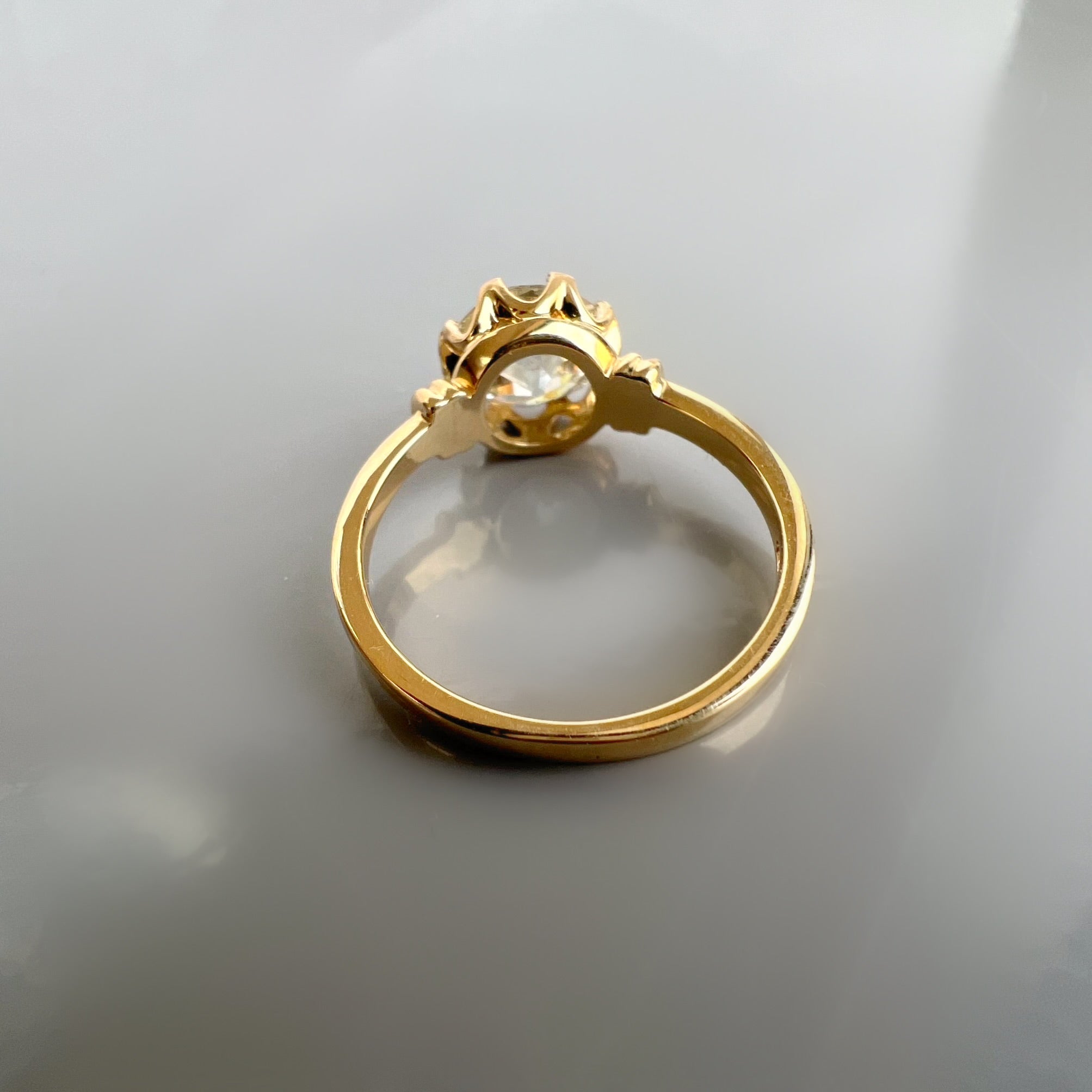 Re-set Antique 1.84ct Old Cut Diamond 18ct Gold Ring
