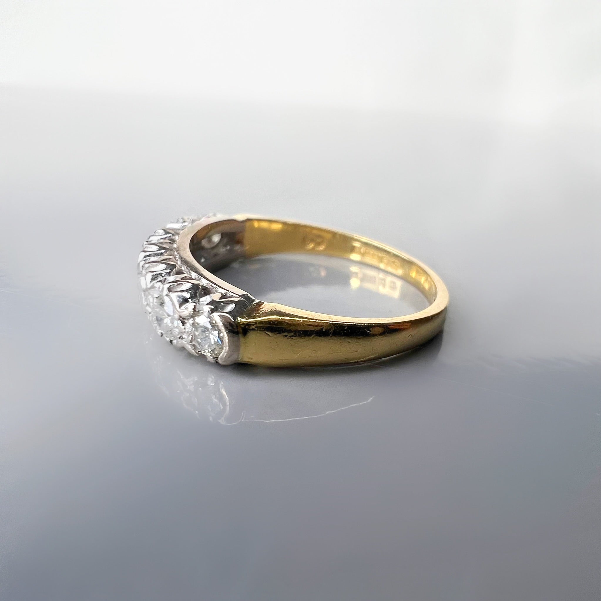 Vintage 7 Stone Diamond Half Eternity Ring