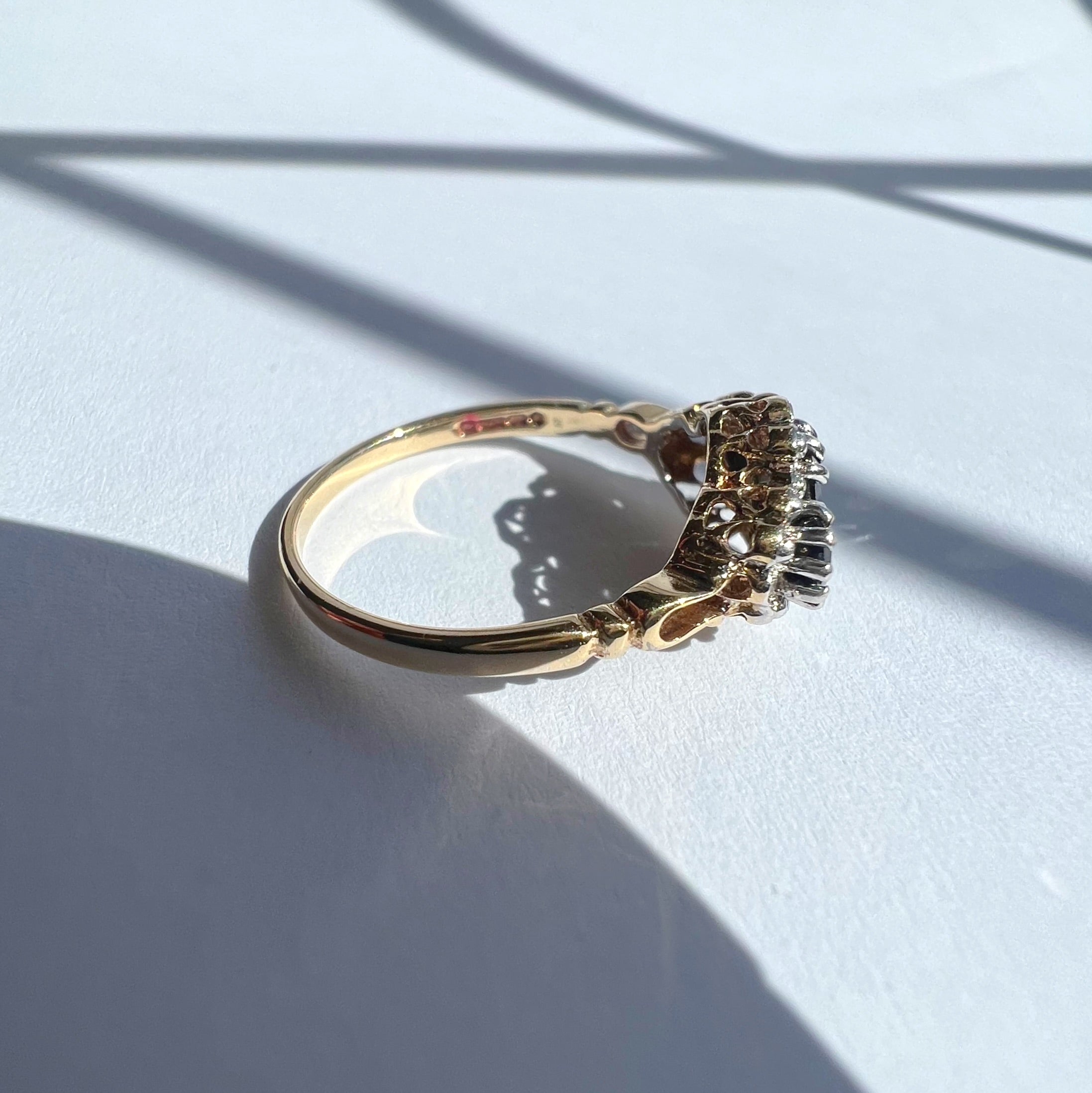 3 Stone Sapphire and Diamond Ring