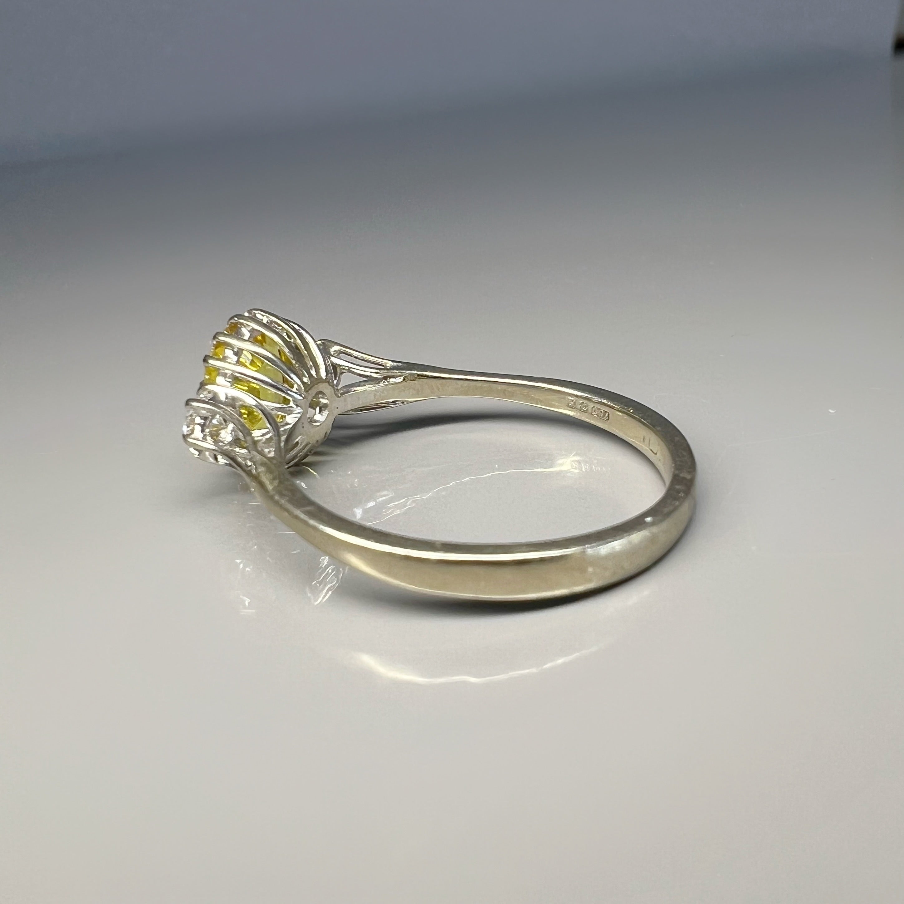 Vintage Yellow Sapphire and Diamond Ring