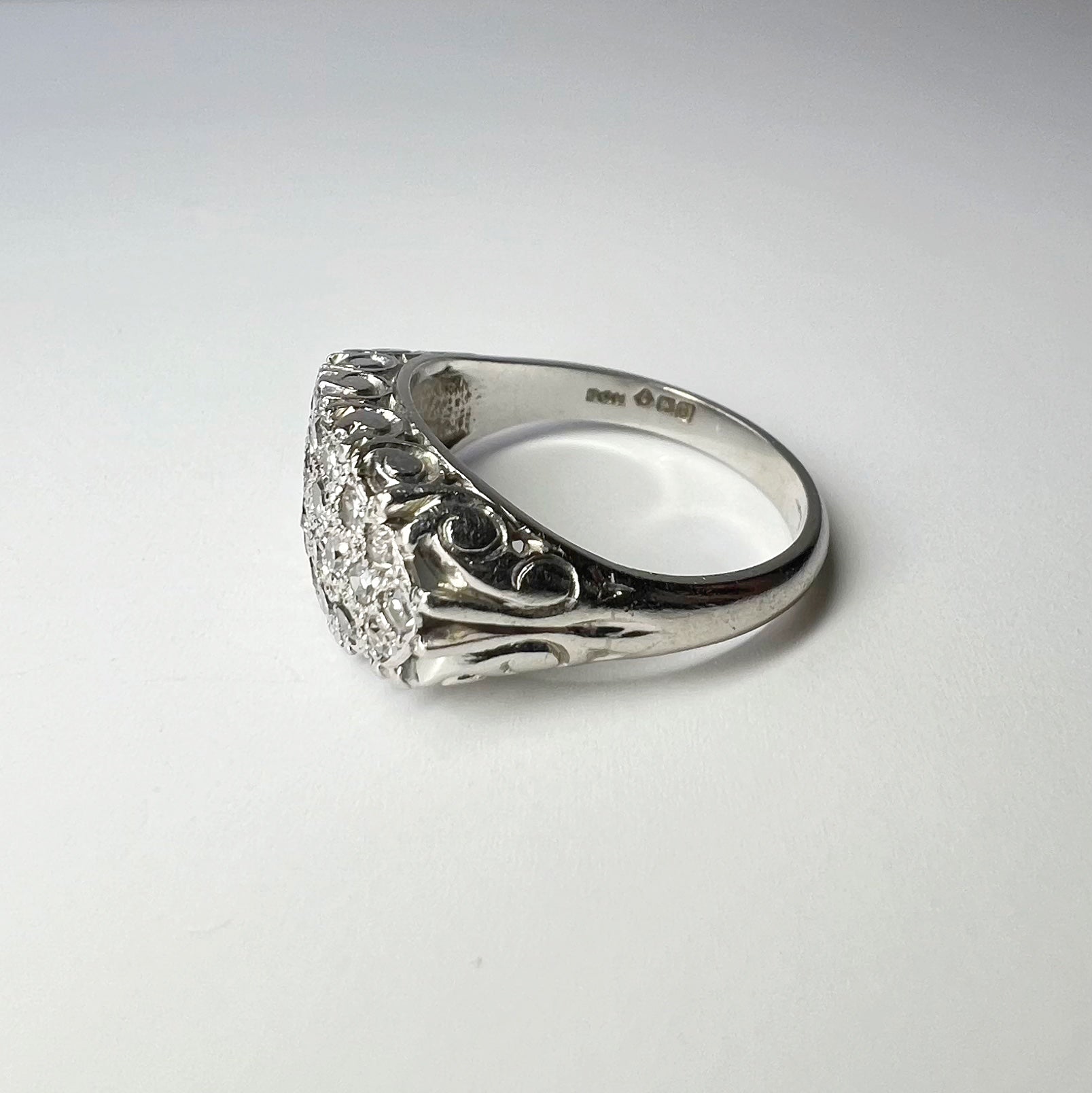 Vintage 4 Row Diamond Cluster Ring