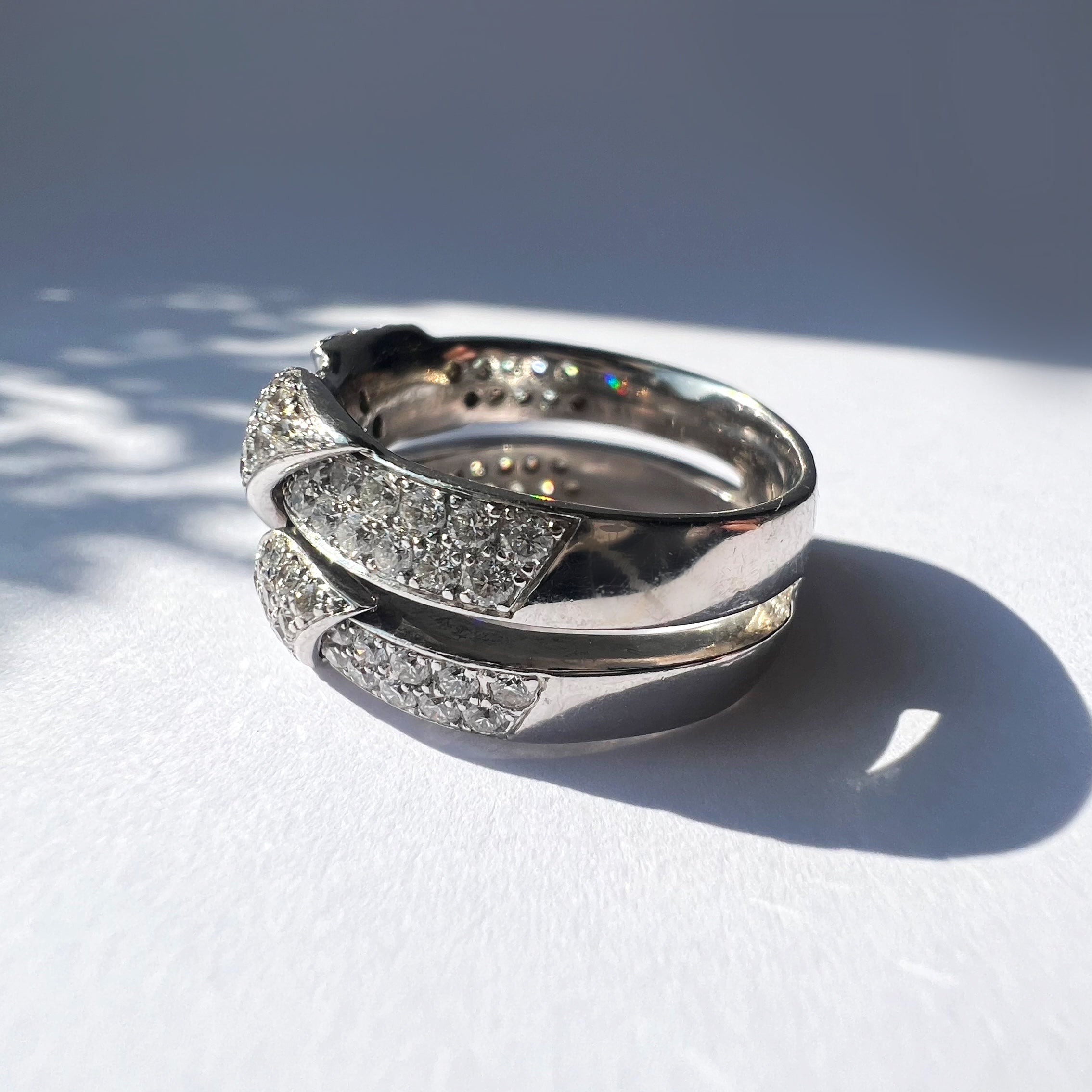 2.00ct Diamond Pave Cross Over Ring