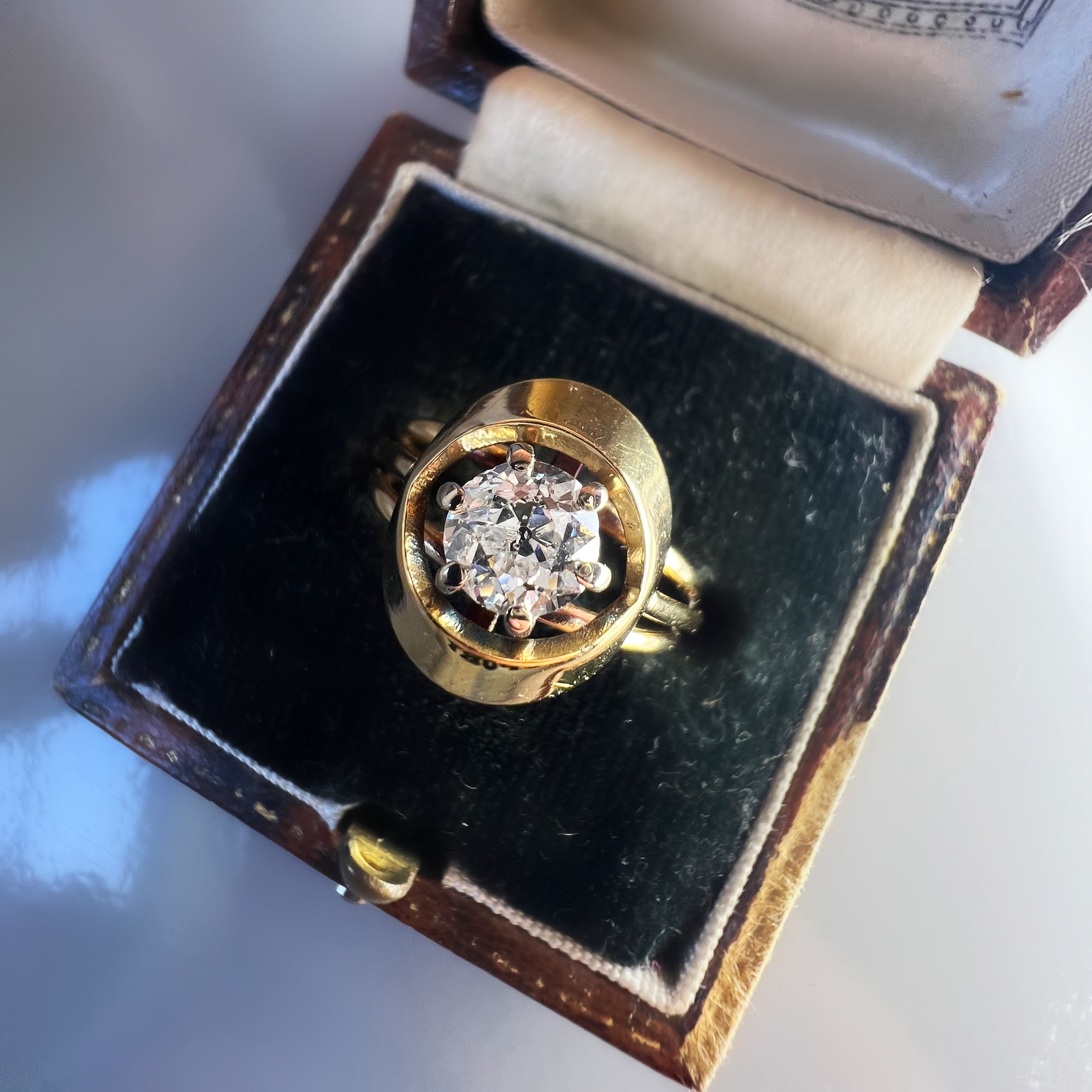 Vintage 0.60ct Diamond Ring with Gold Surround