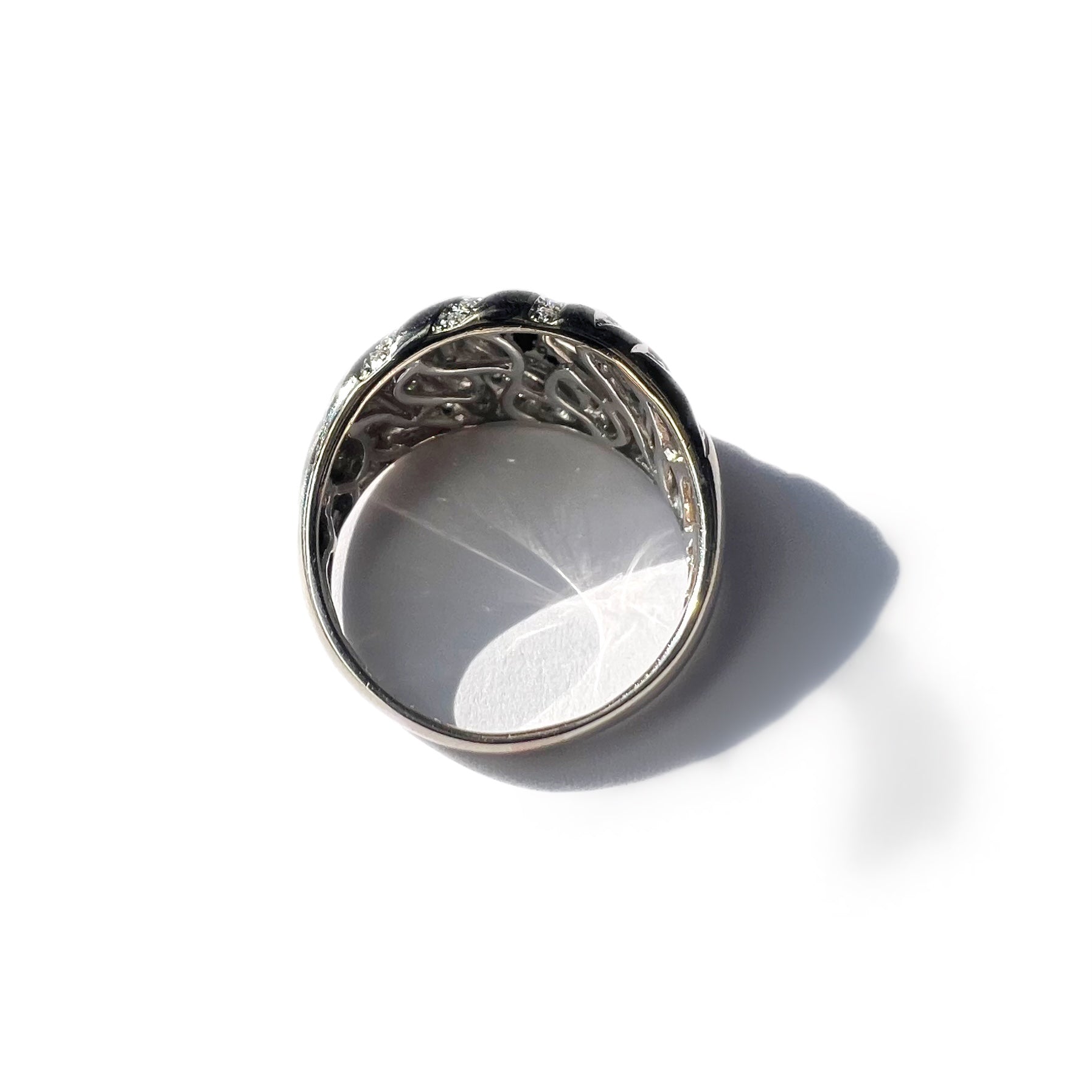 White Gold 0.70ct Diamond Bombe Ring