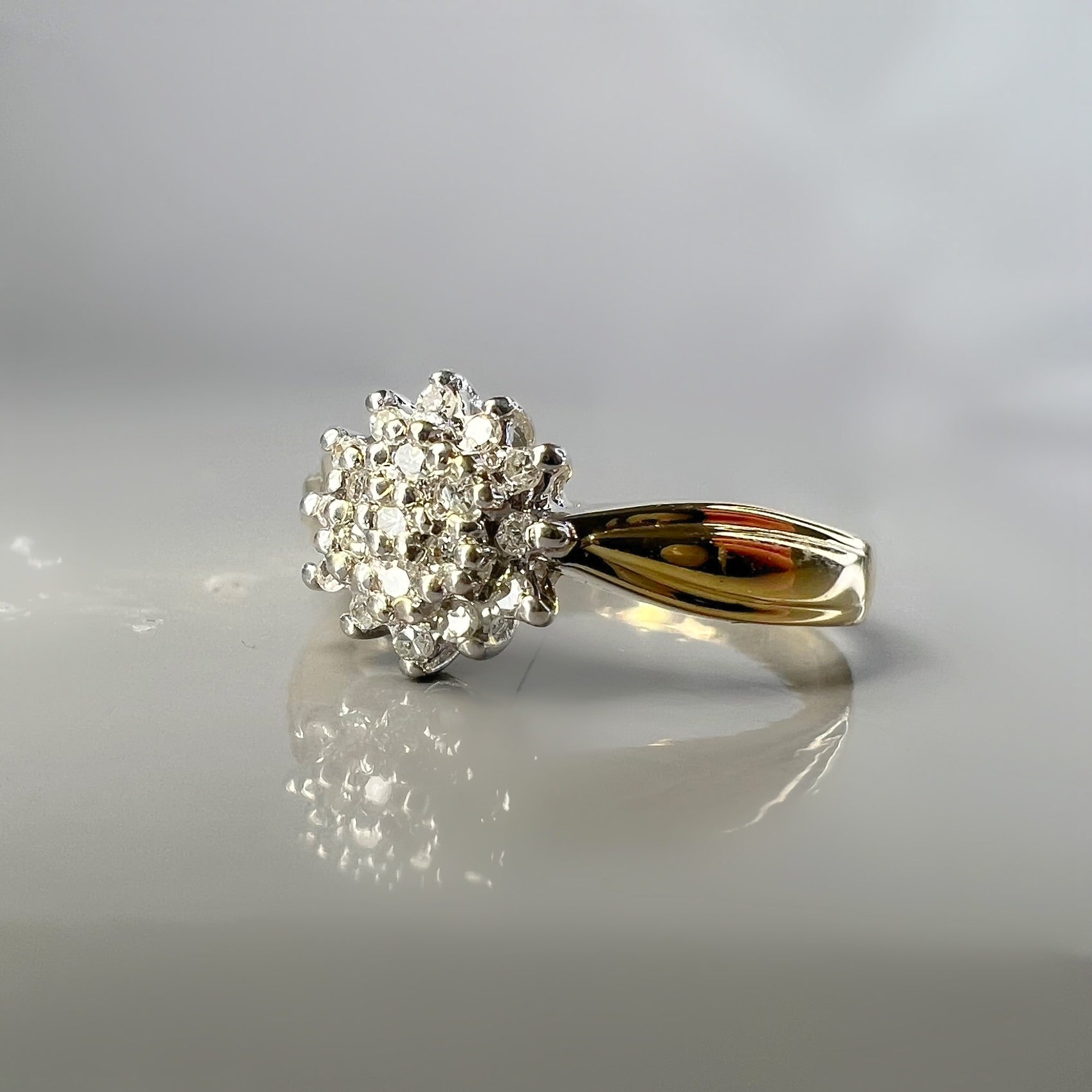 Vintage Diamond 9ct Cluster Ring