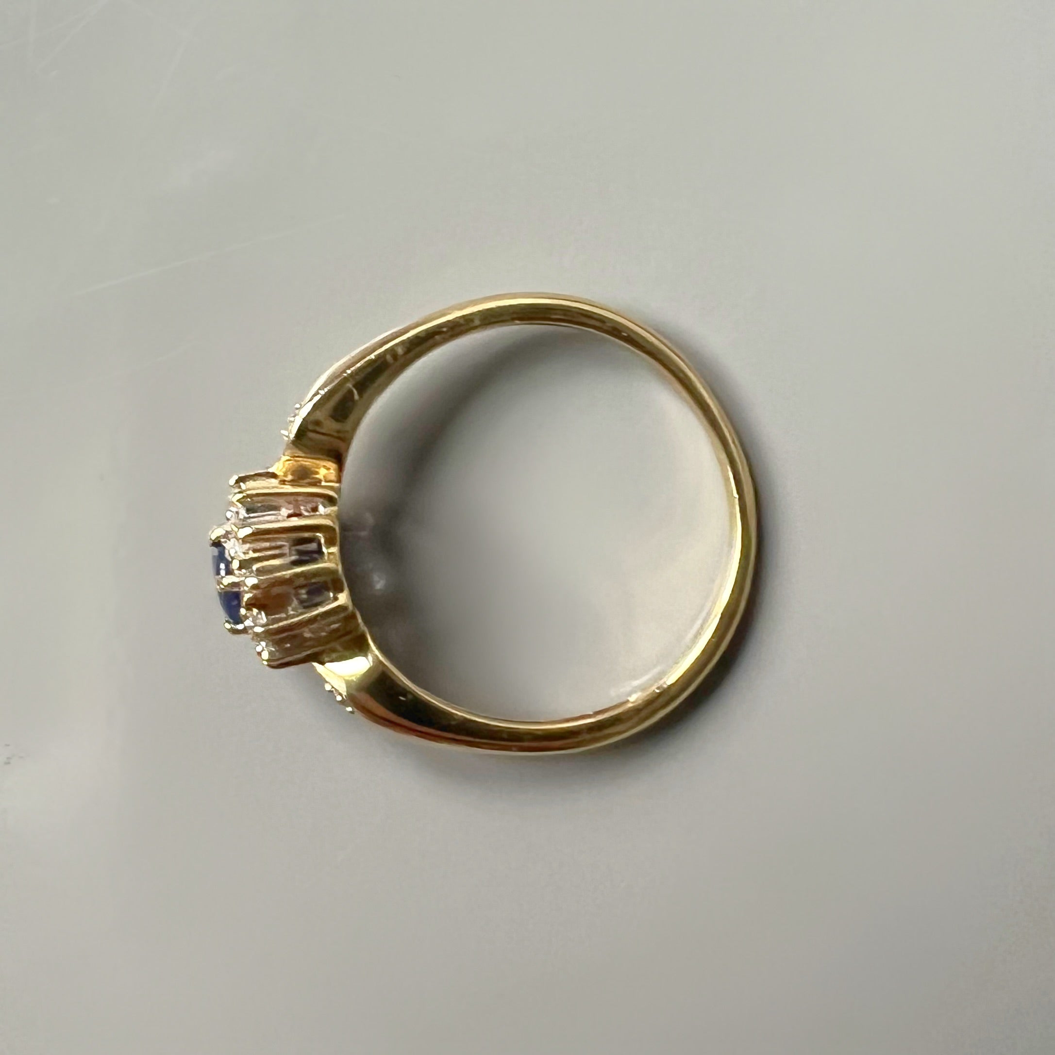 Vintage Sapphire and Diamond Cluster Ring