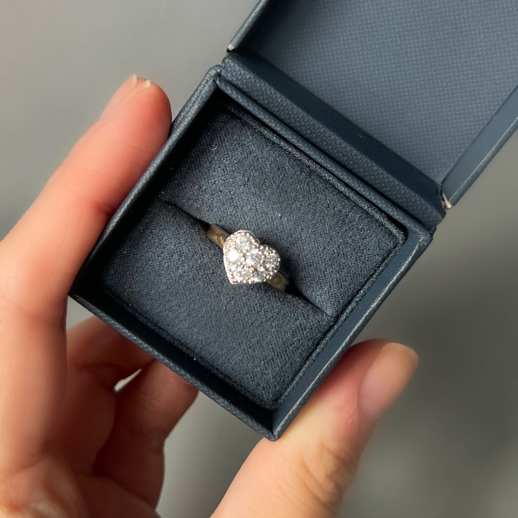 Vintage Diamond Love Heart Ring