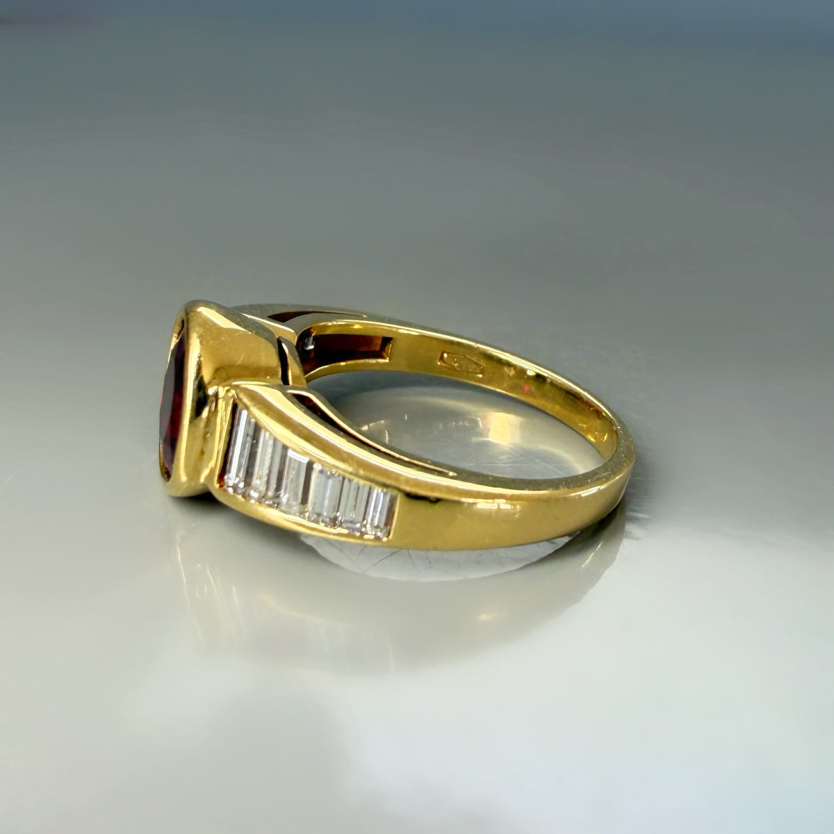 2.00ct Unheated Ruby and Diamond Vintage Ring