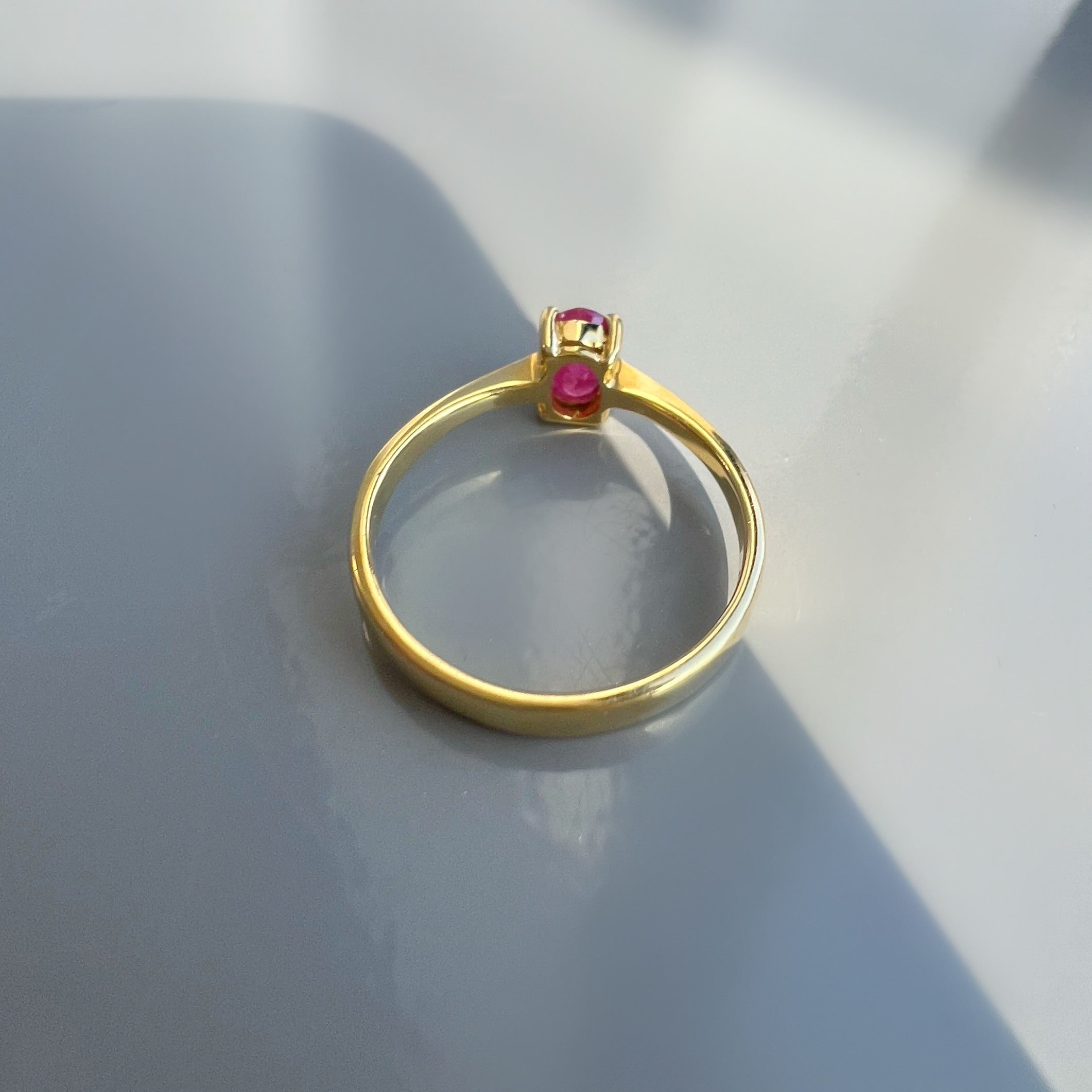Dainty Ruby Solitaire Ring