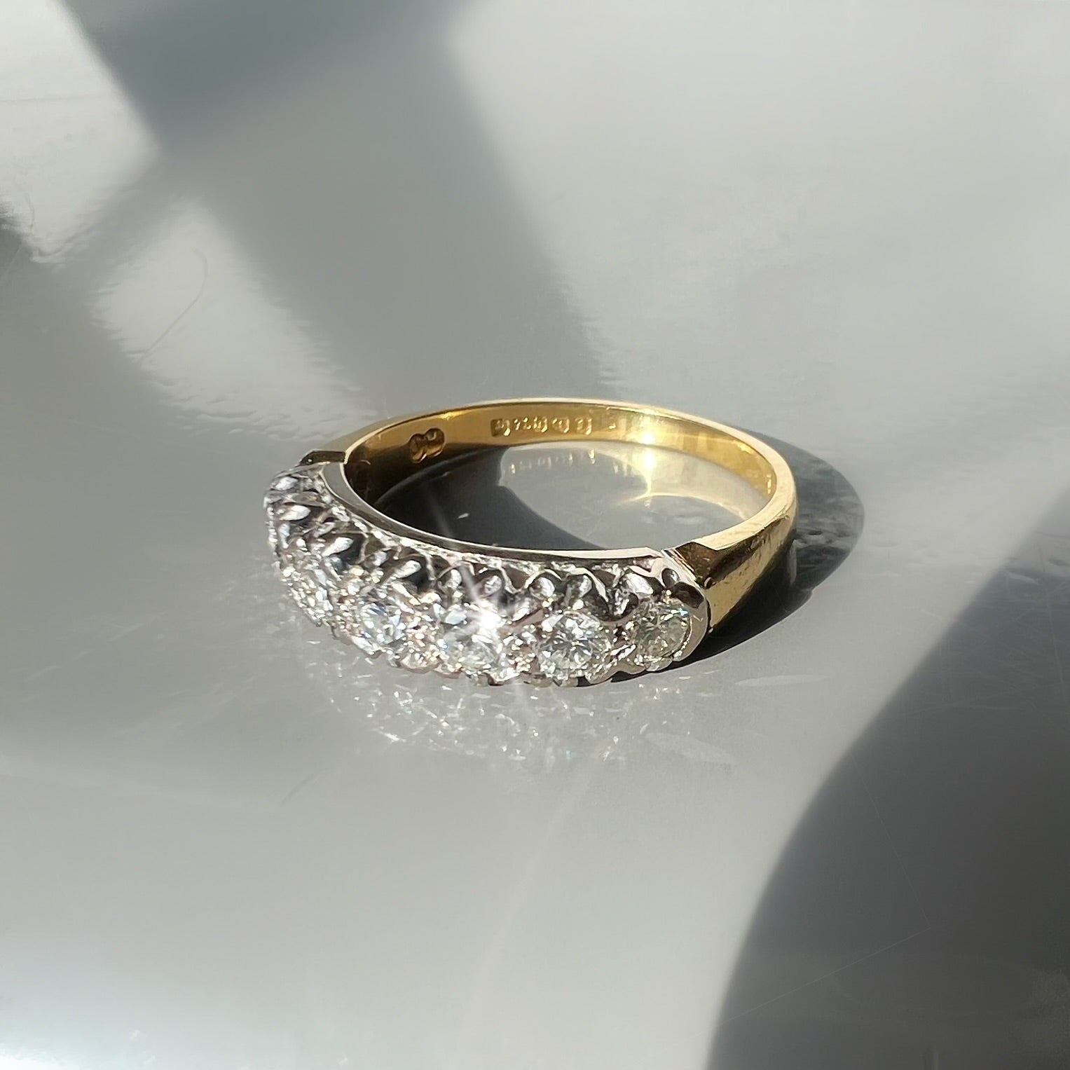 Vintage 7 Stone Diamond Half Eternity Ring