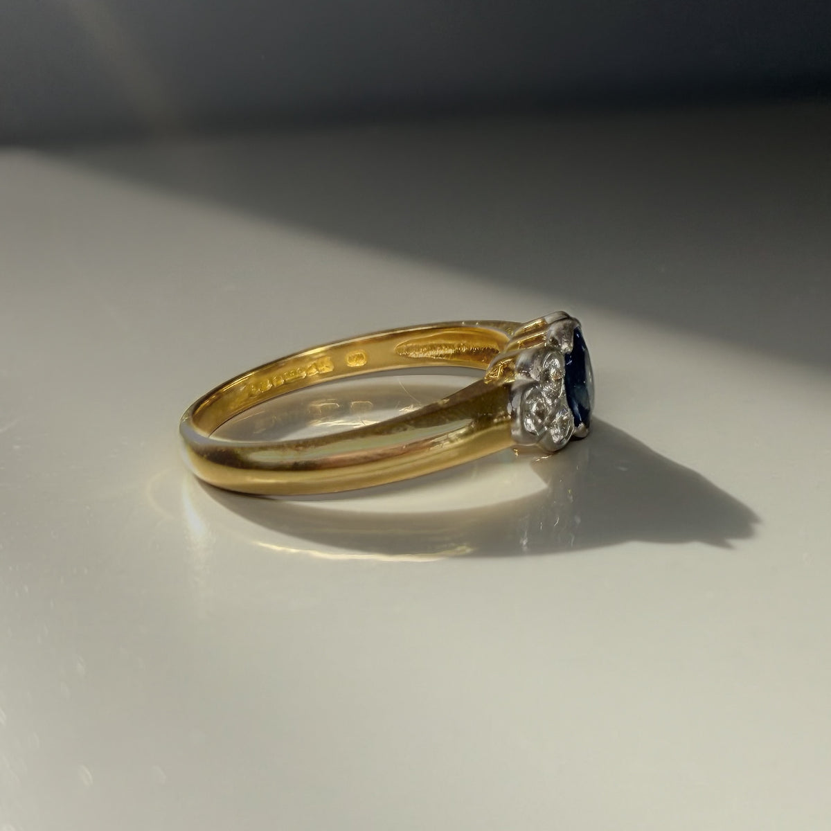 Vintage Sapphire and Diamond Trefoil Ring