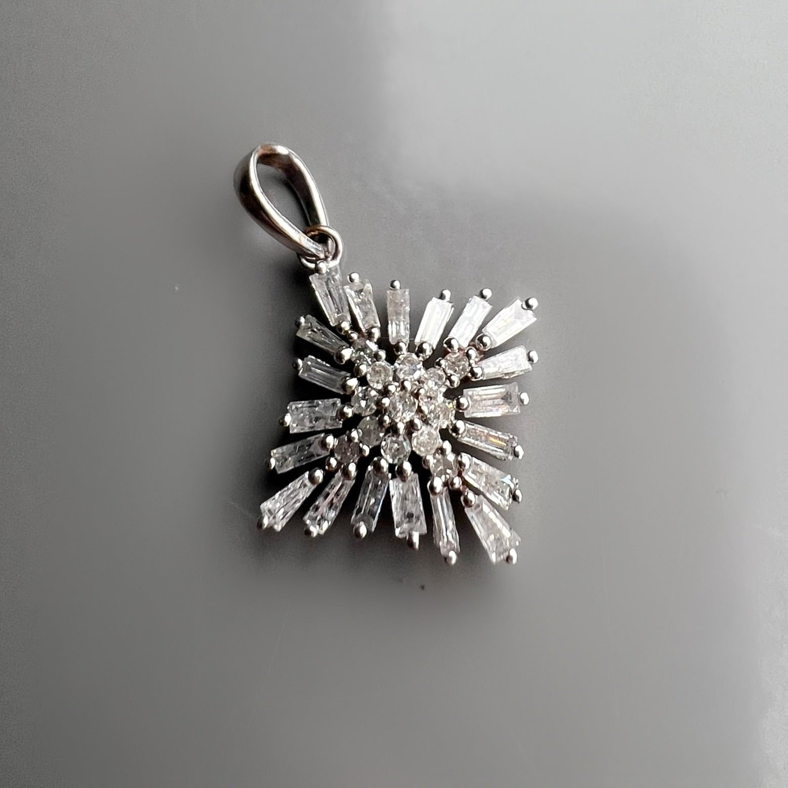 Diamond Baguette Snowflake Pendant