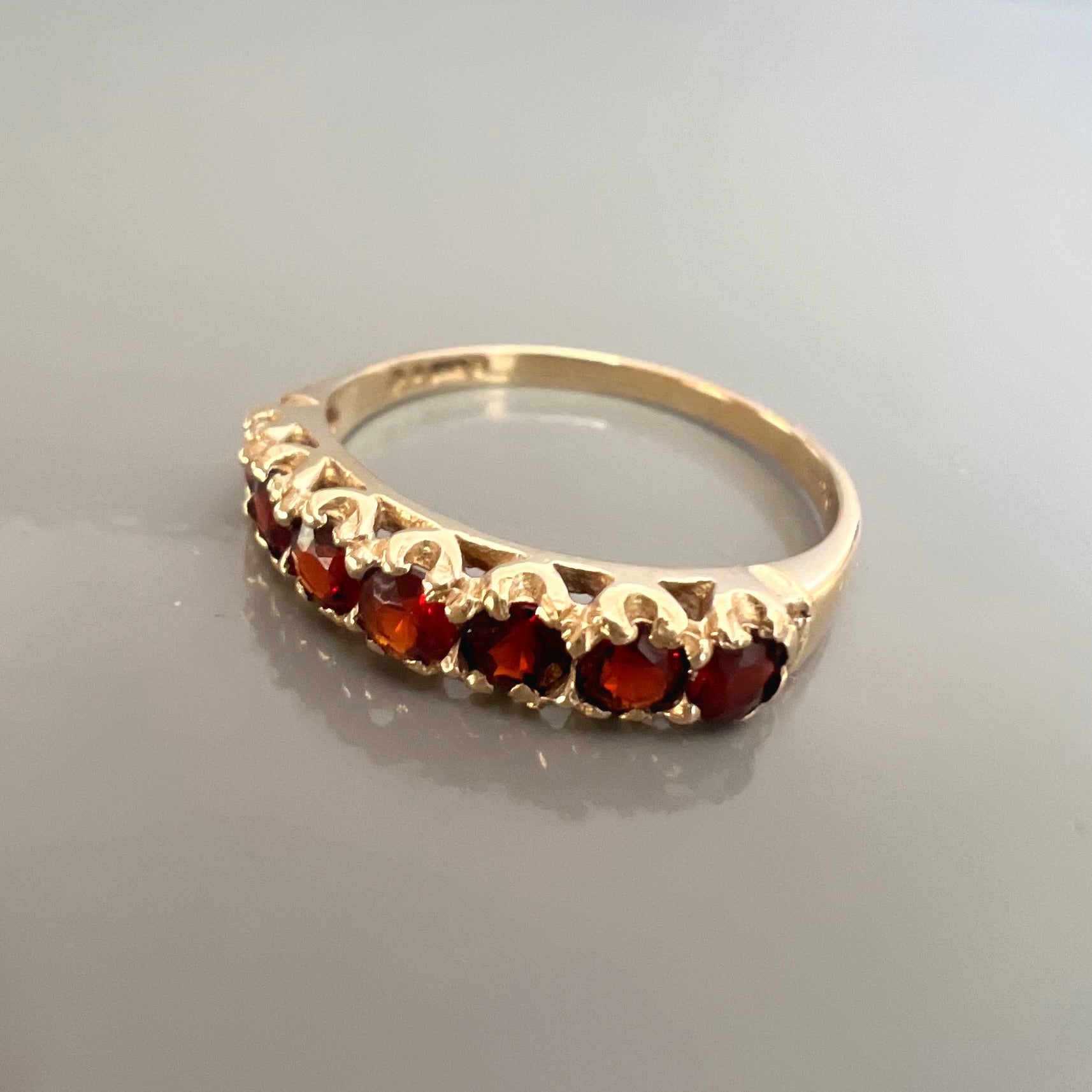 Vintage 7 Stone Garnet Ring