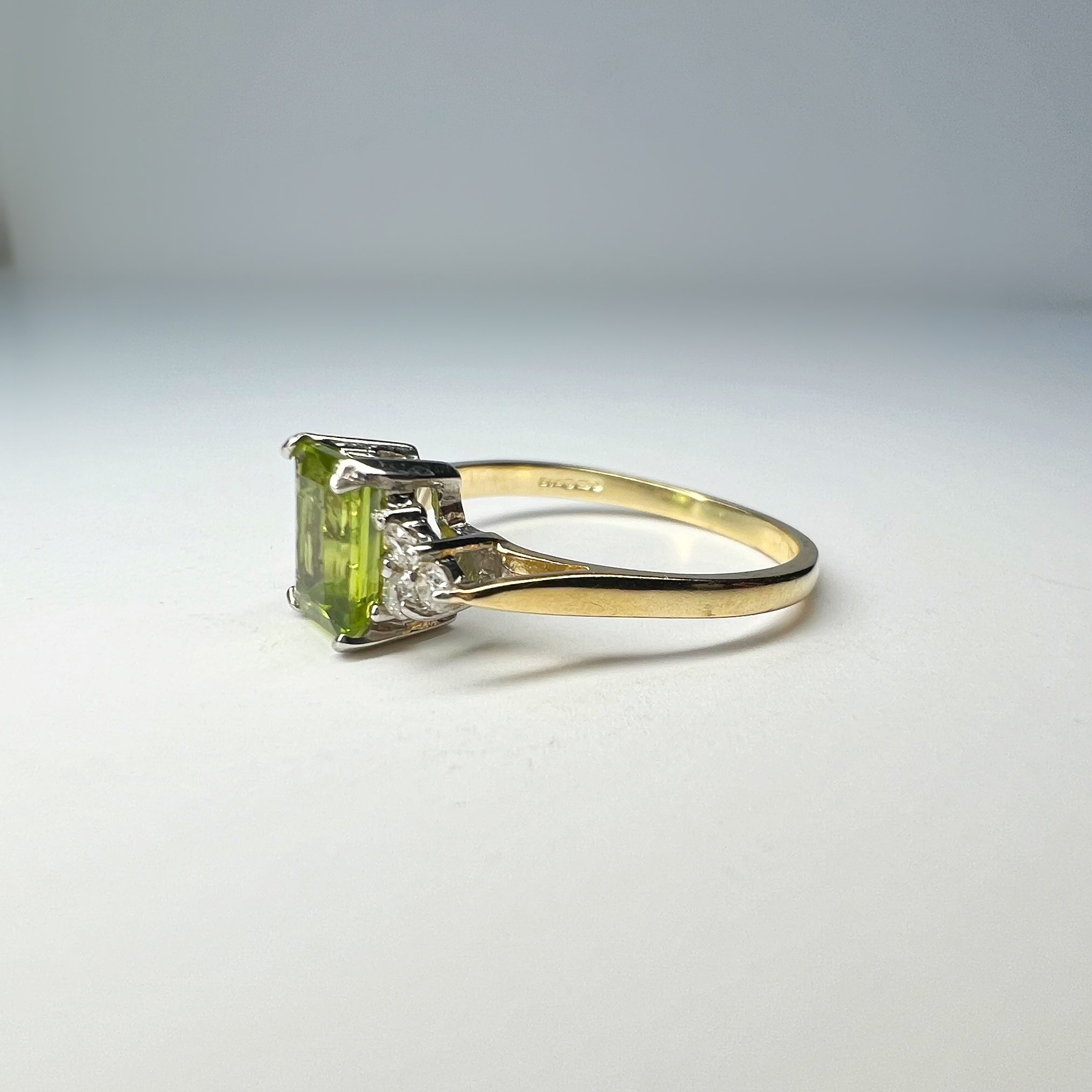 Peridot and Diamond Ring