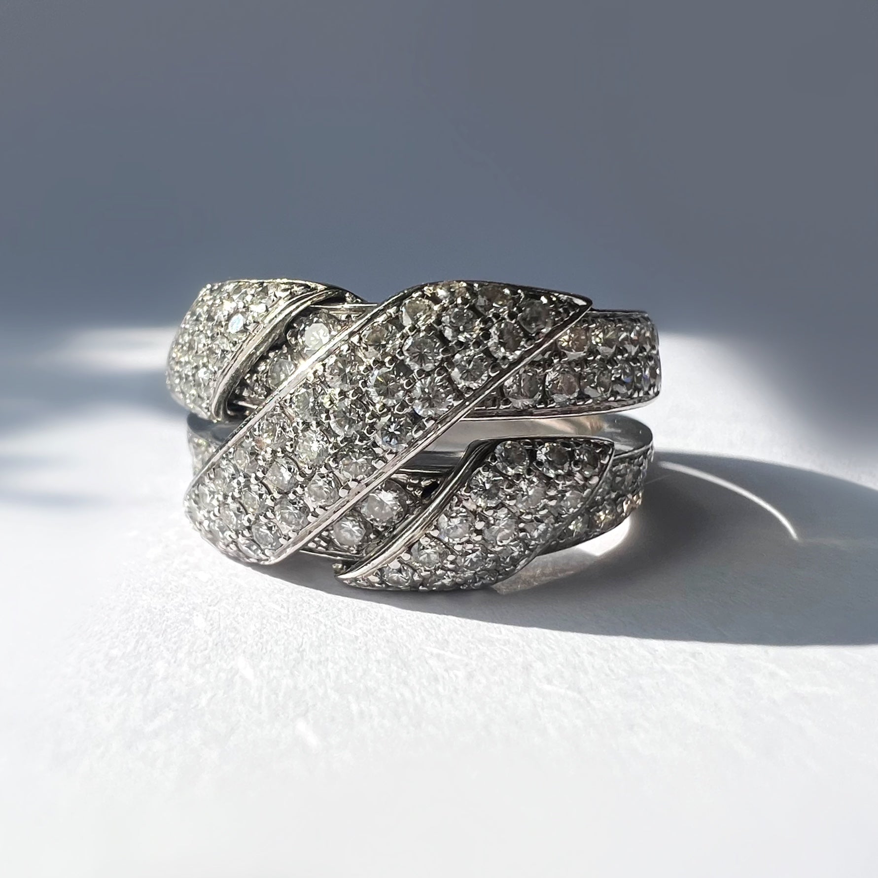2.00ct Diamond Pave Cross Over Ring