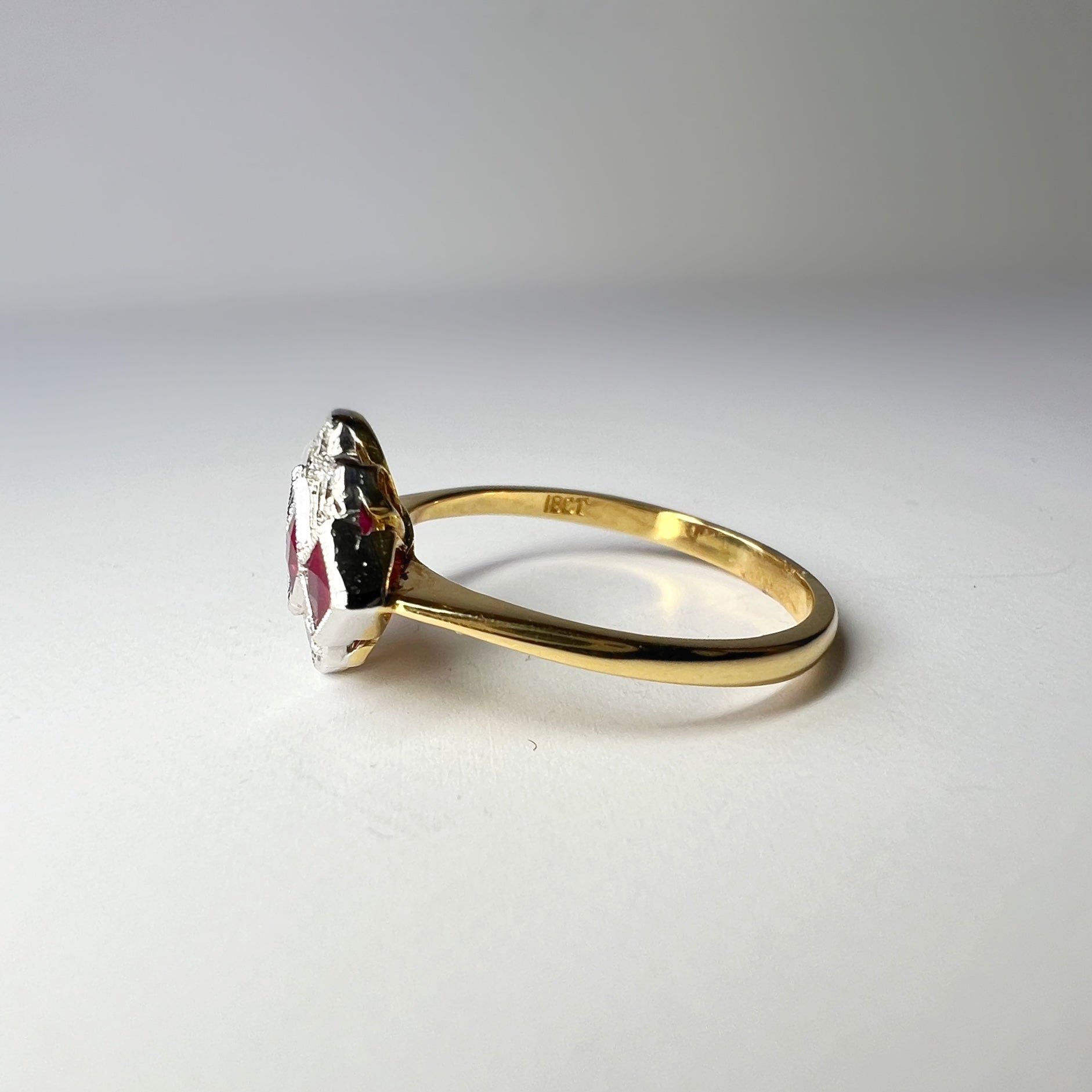 Ruby and Diamond Art Deco Style Ring