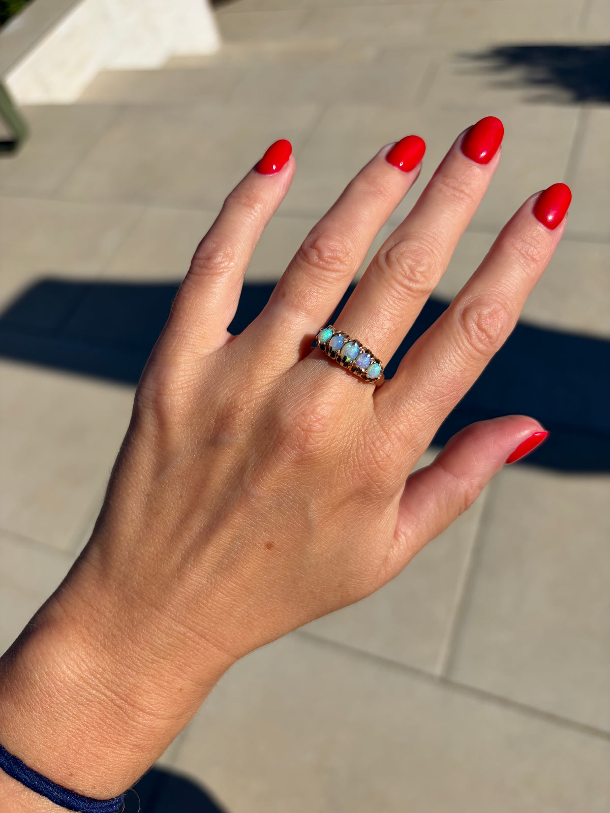 Antique 5 Stone Opal Ring
