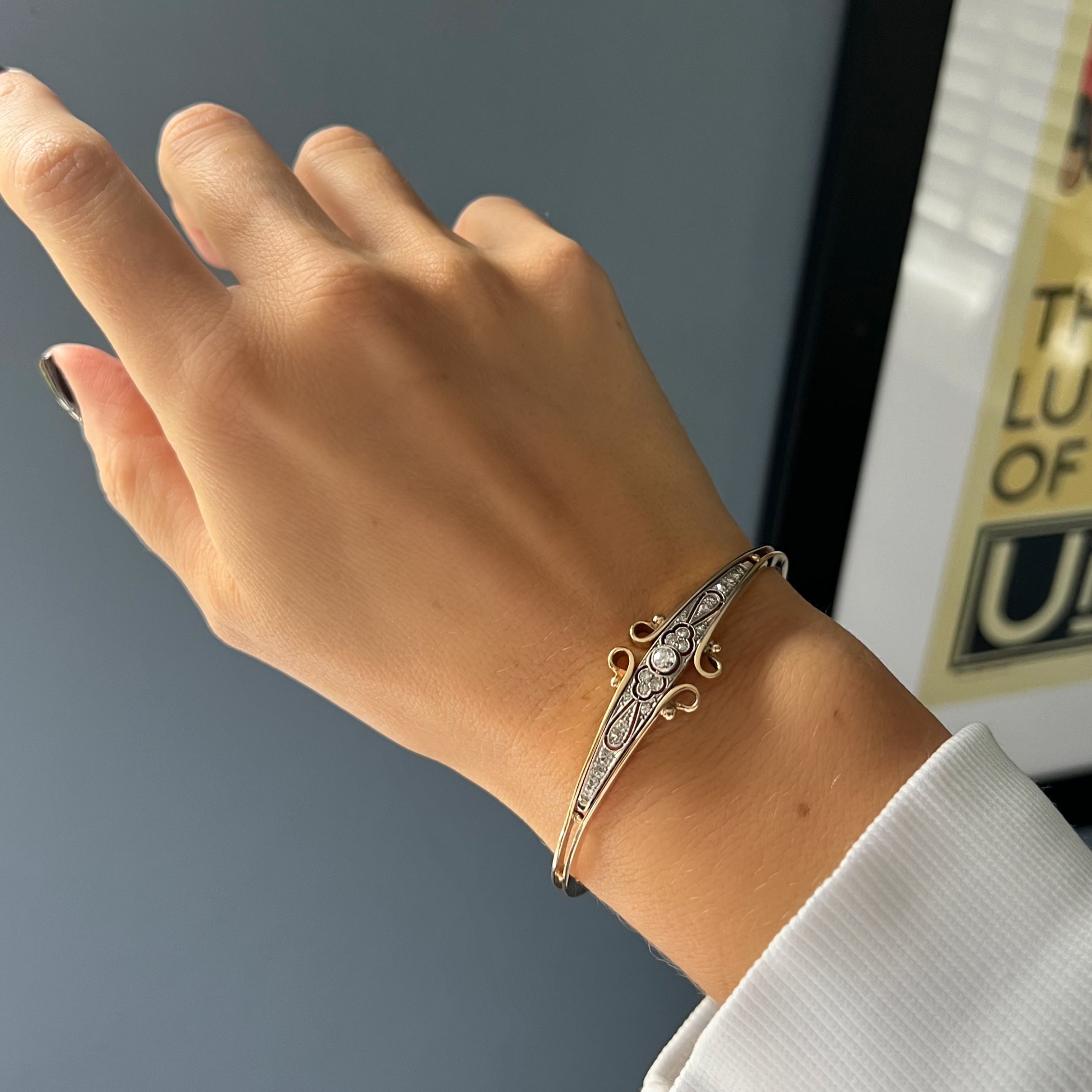 Antique Gold and Diamond Bangle