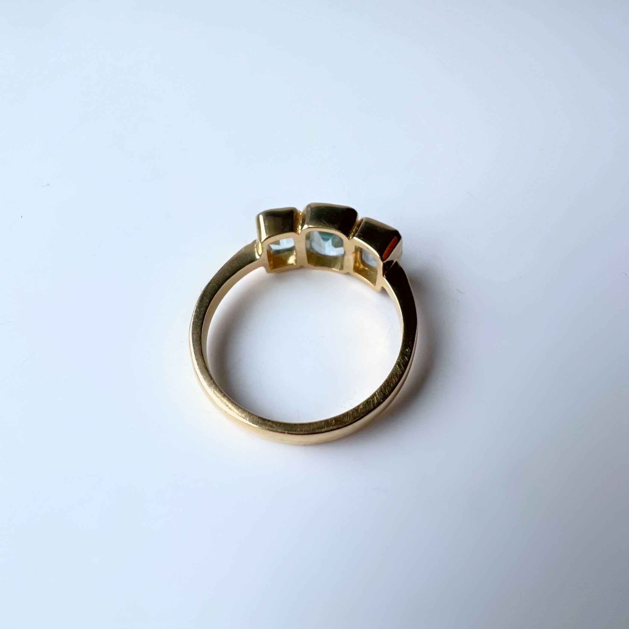 Blue Topaz 3 Stone Ring