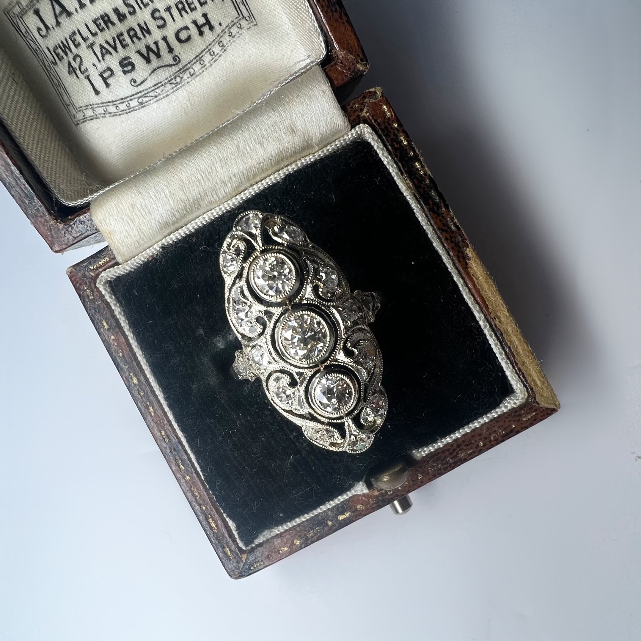 Antique Art Deco Diamond 1.10ct Panel Ring
