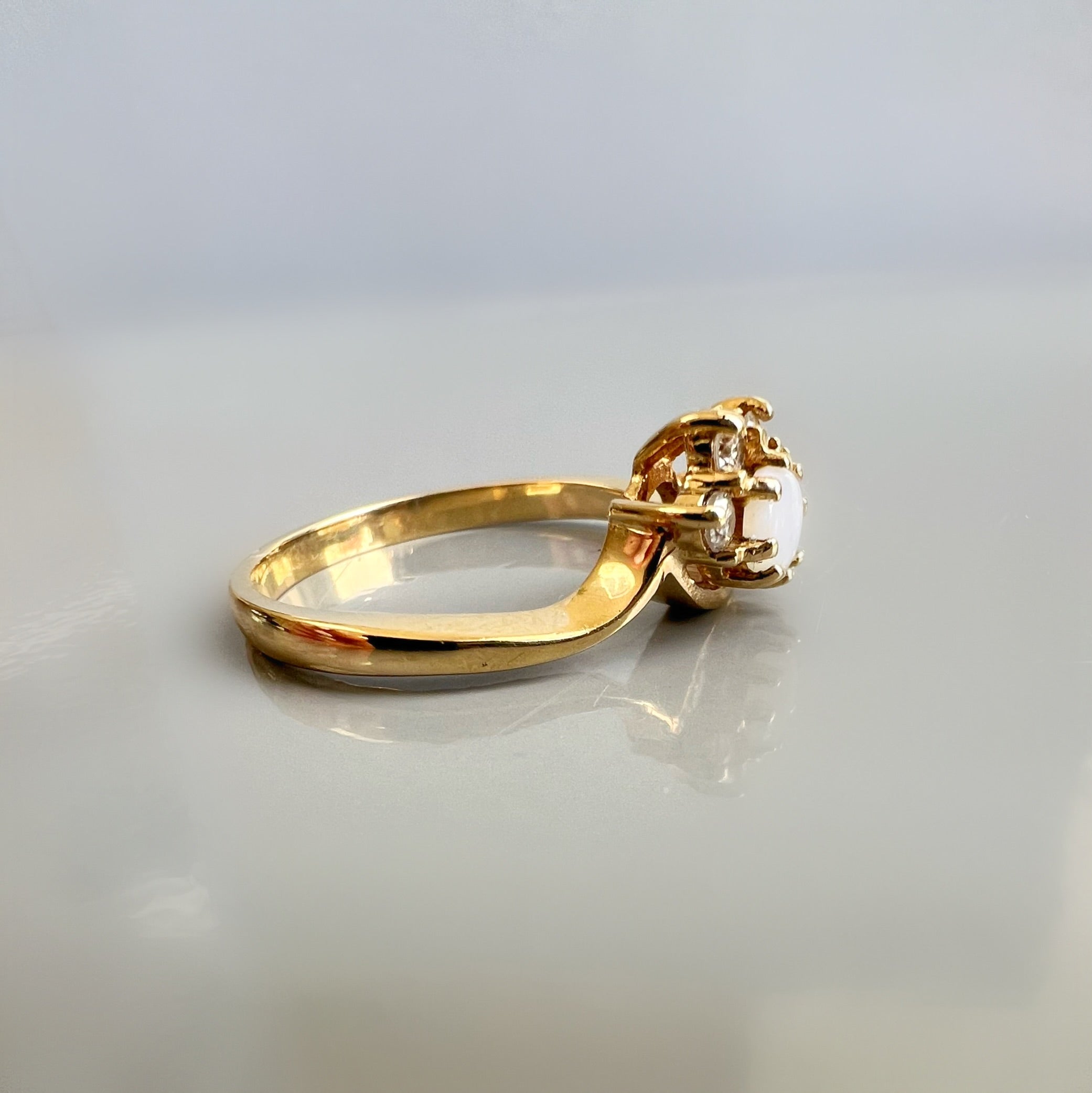Pretty Opal and Diamond Dress Ring