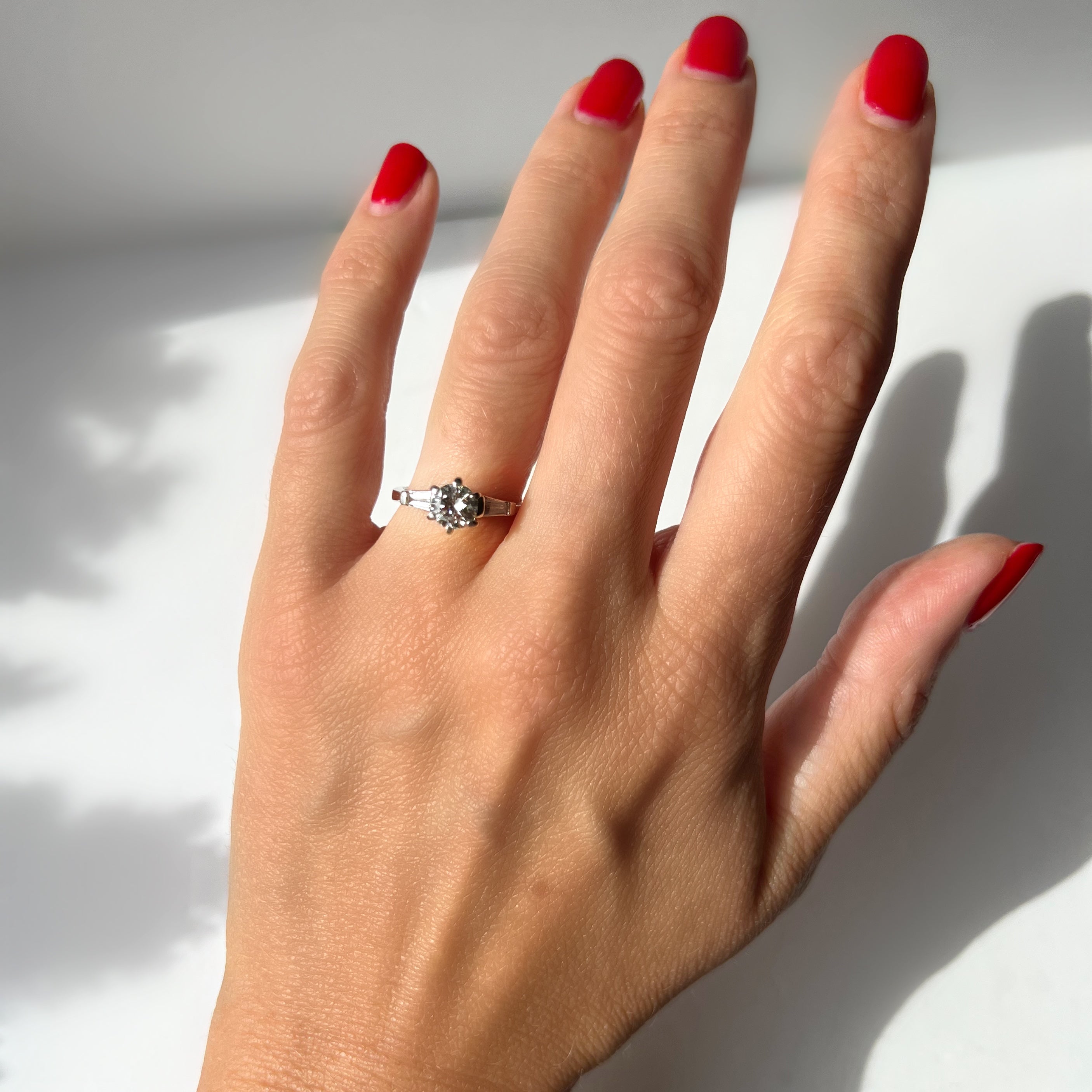 1.00ct Diamond Platinum Solitaire Ring