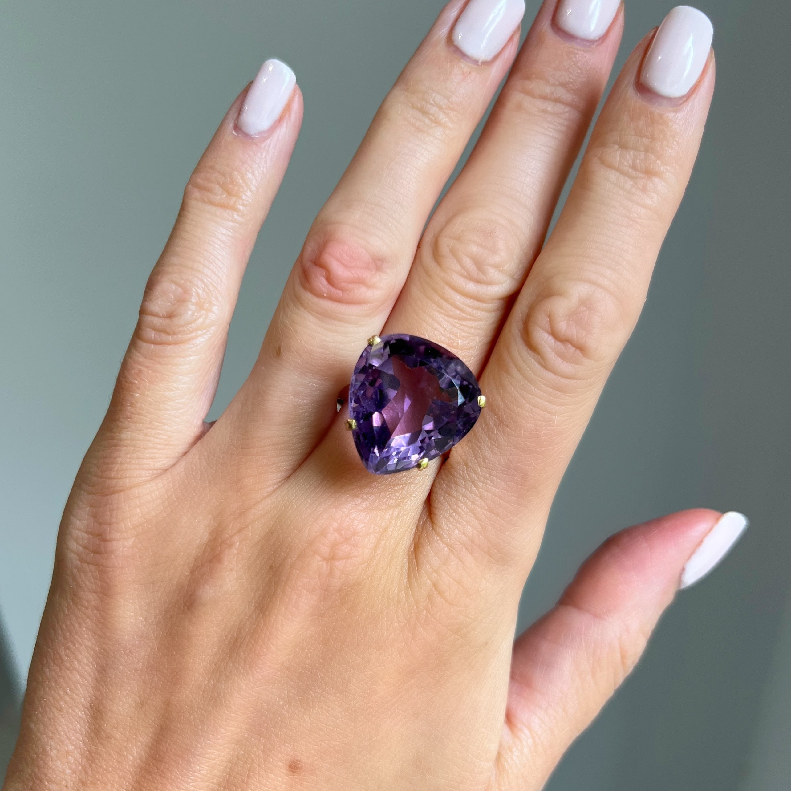 Large Vintage Amethyst Dress Ring