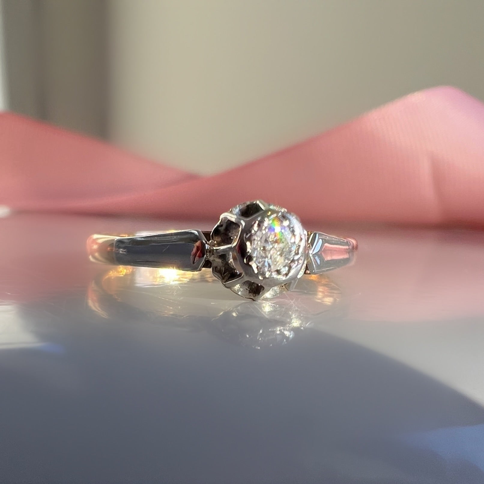 Antique 0.05ct Diamond Solitaire