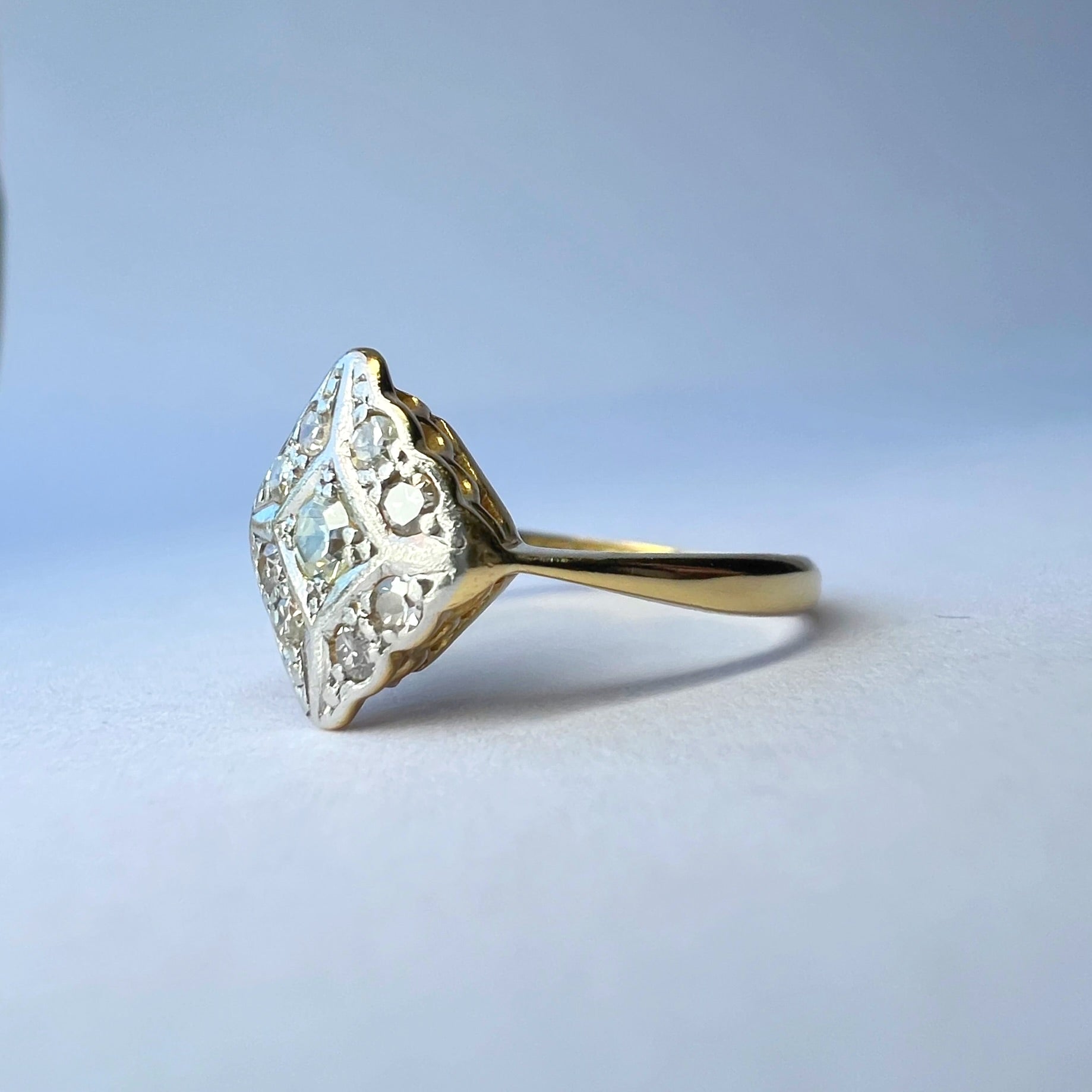 Vintage Diamond Shaped Cluster Ring