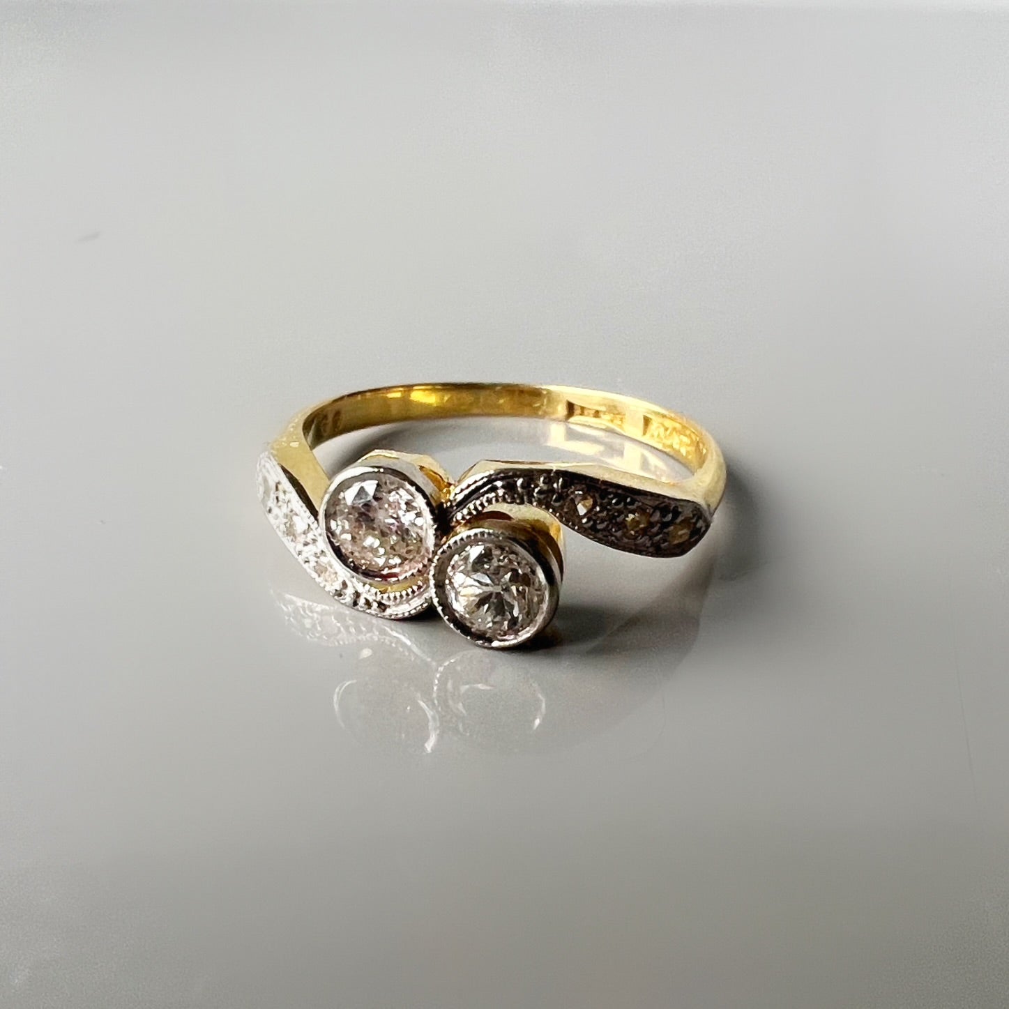 Antique Diamond Toi et Moi Ring