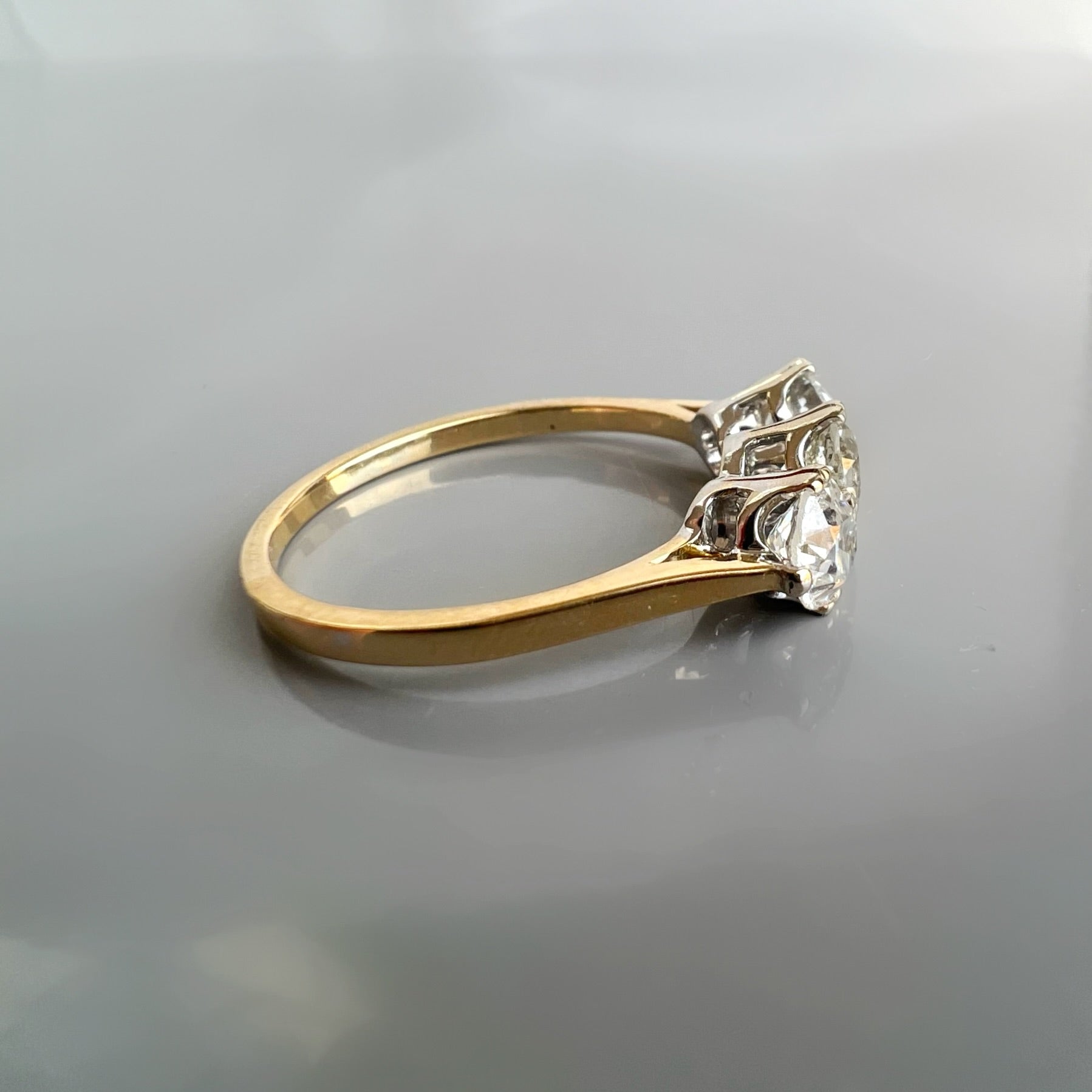 Antique 1.50ct Old Cut Diamond Trilogy Ring