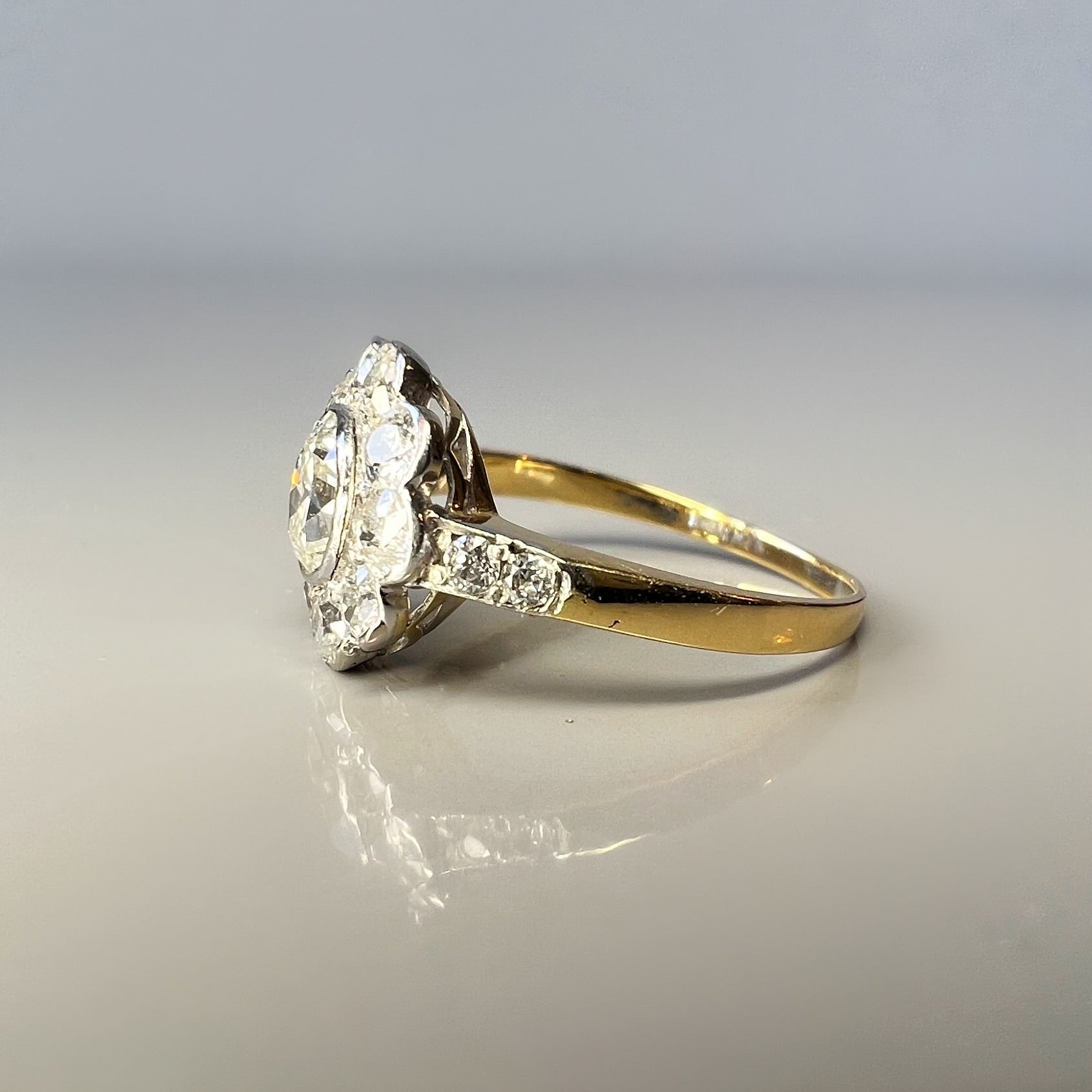 Antique Diamond Daisy Cluster Ring