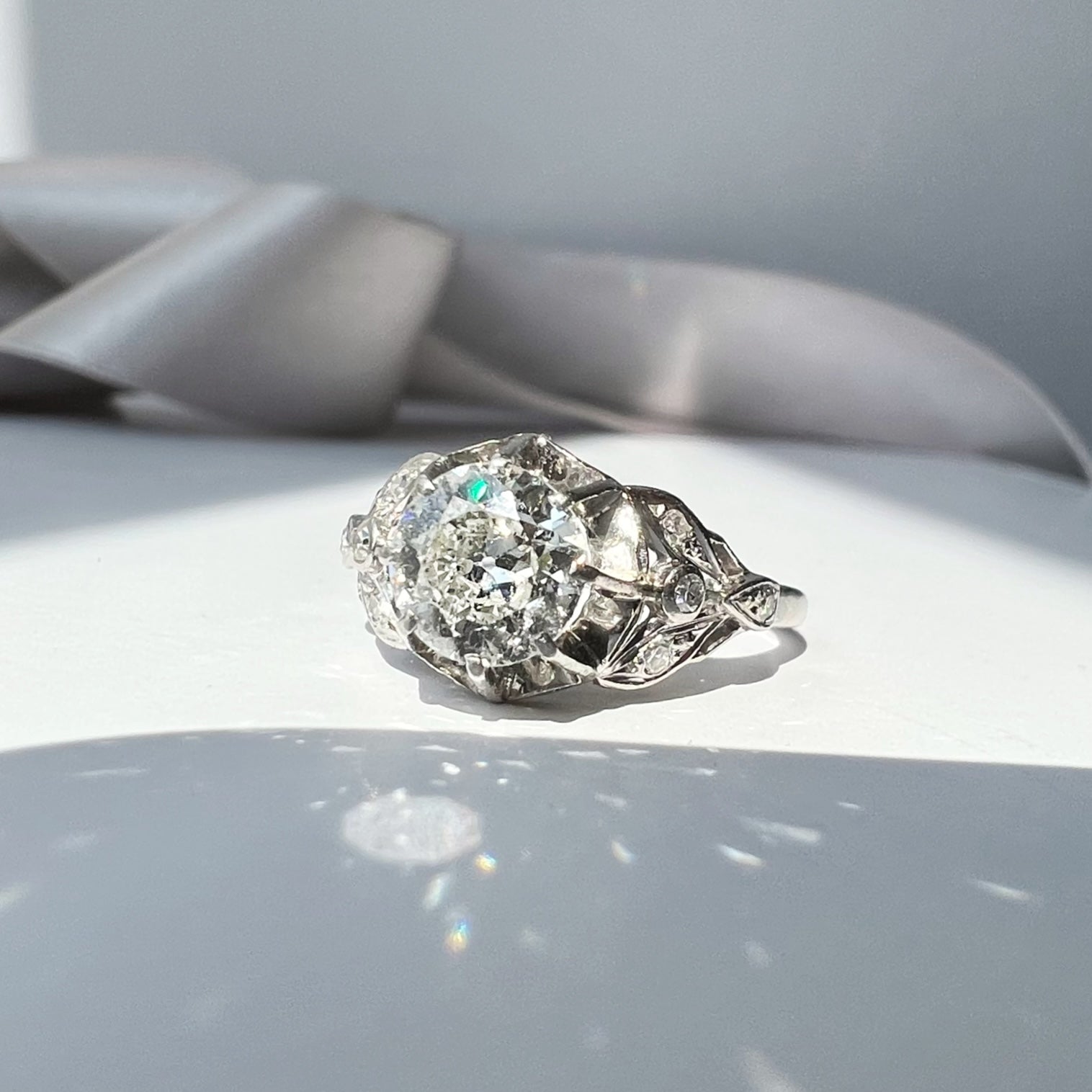 Vintage 1940s 0.90ct Diamond Solitaire Ring