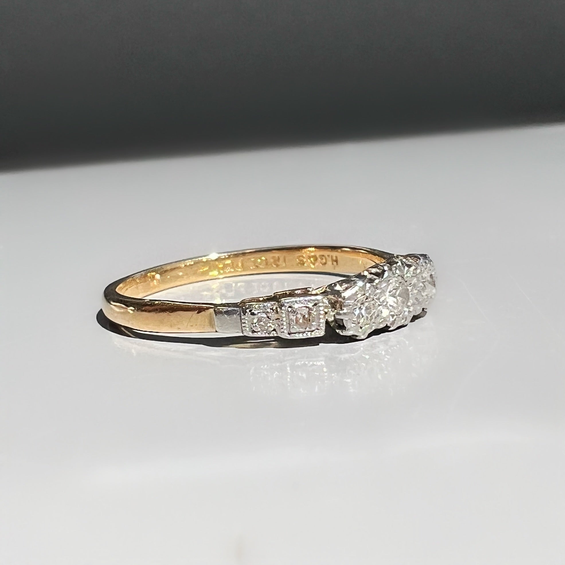 Antique Diamond Ring with Ornate Shoulders