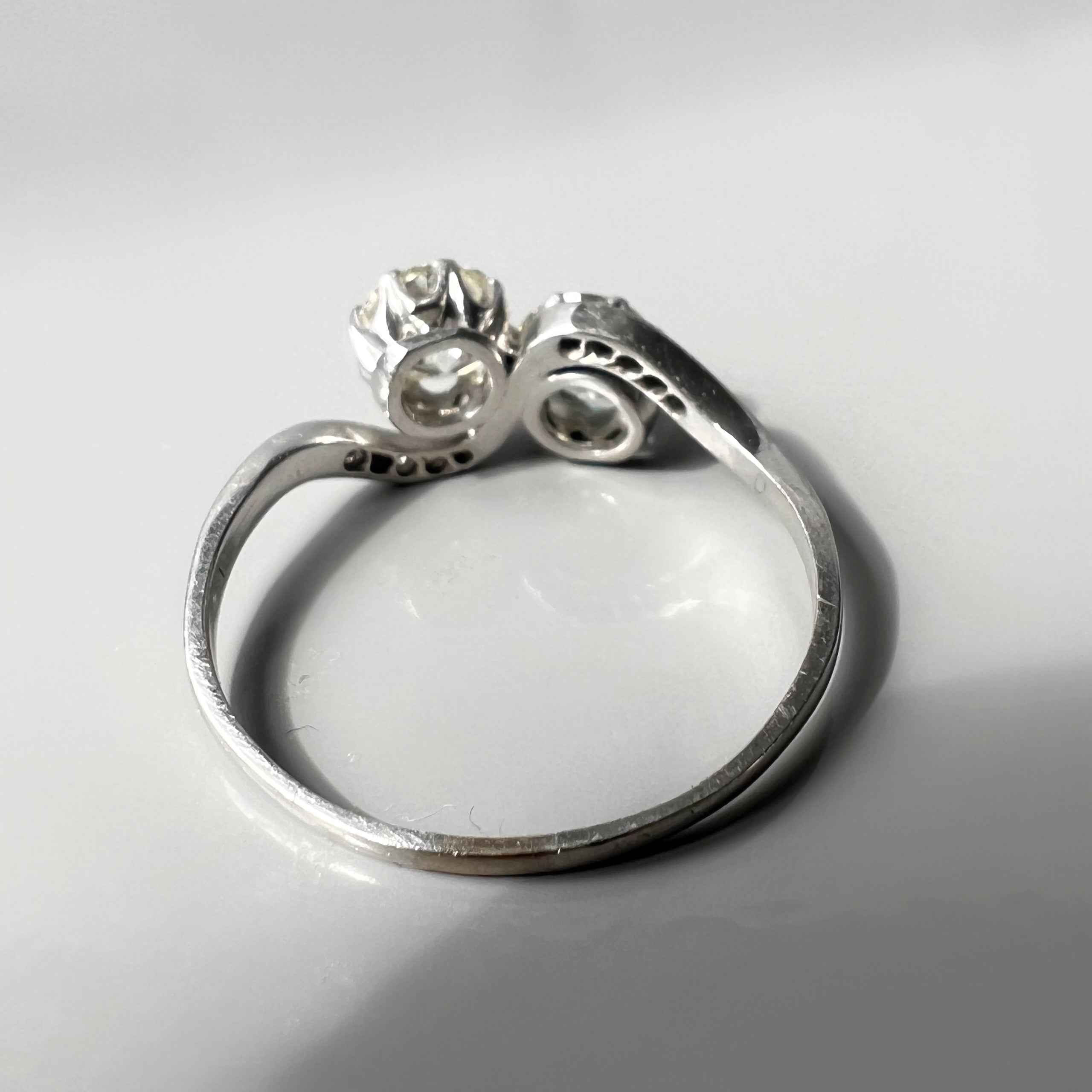 Antique 2.20ct Old European Cut Diamond Toi et Moi Ring