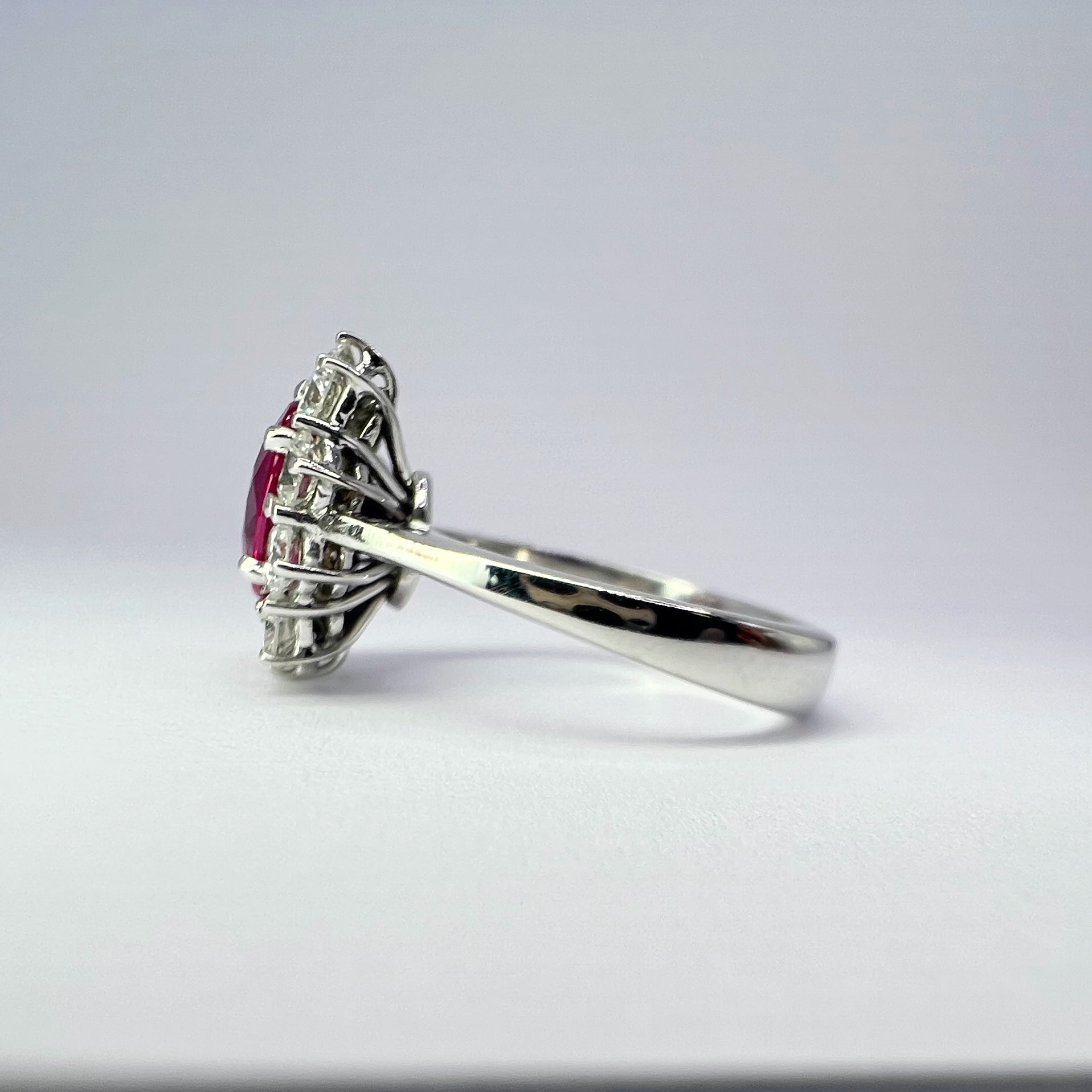 1.48ct Burma Ruby and Diamond Cluster Ring