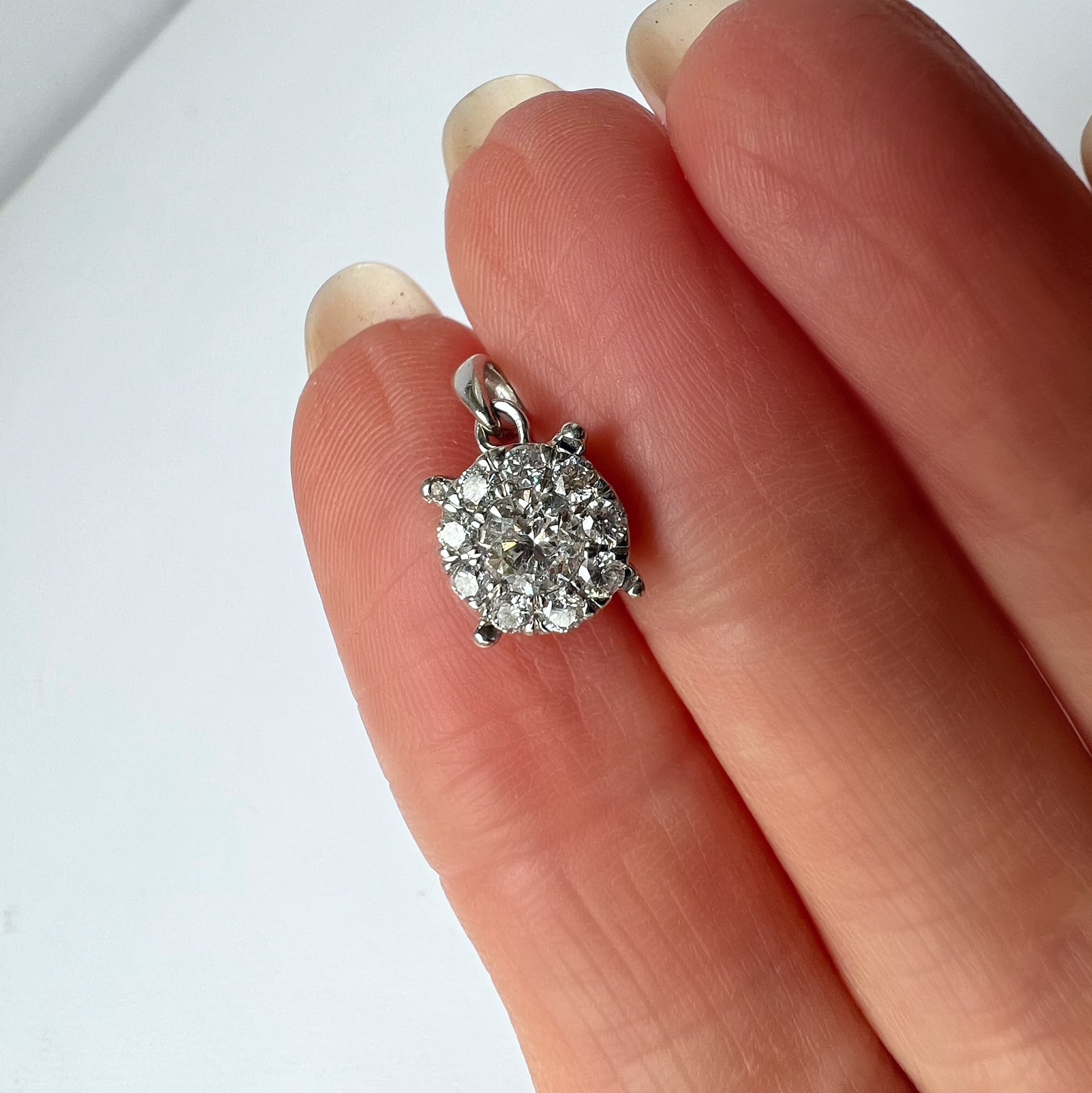 0.68ct Diamond Cluster Pendant