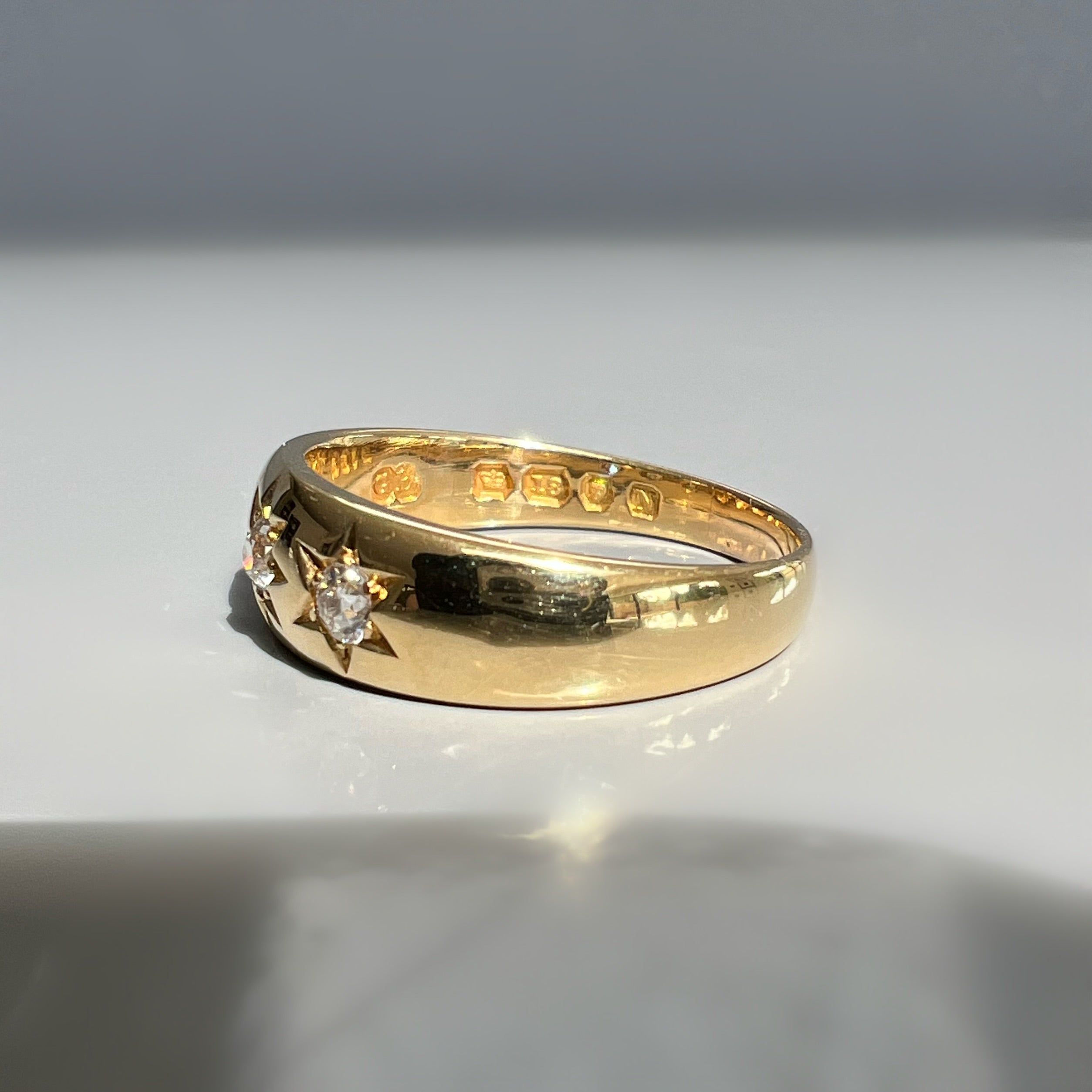 Layaway deposit: Antique Victorian 18ct Gold 0.40ct Star Set Diamond Gypsy Ring (Copy)