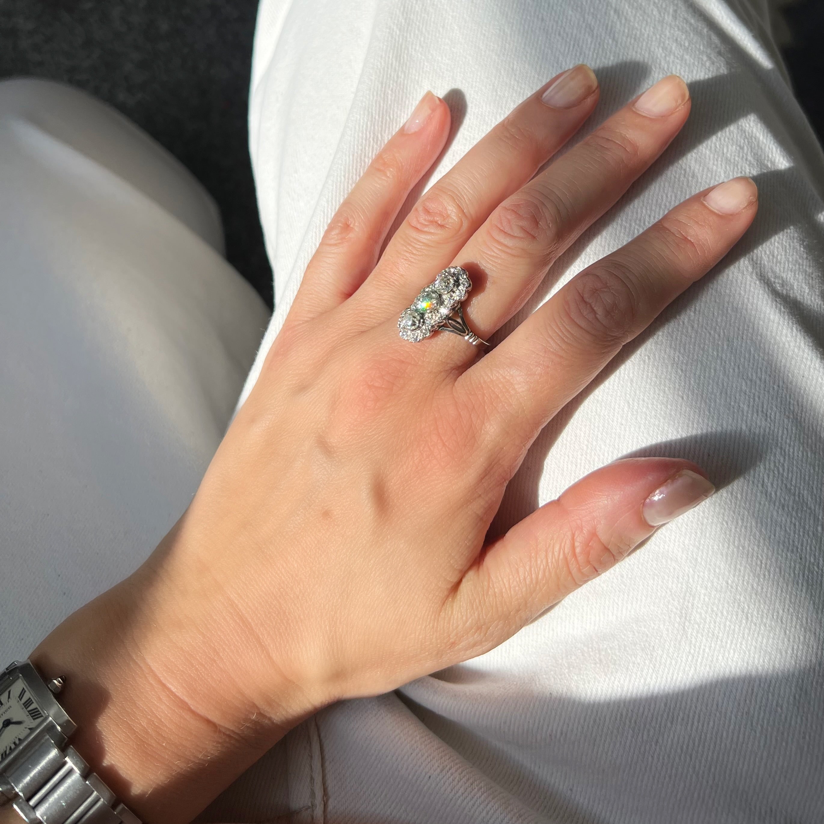 Vintage Diamond 3 Stone 1.60ct Ring