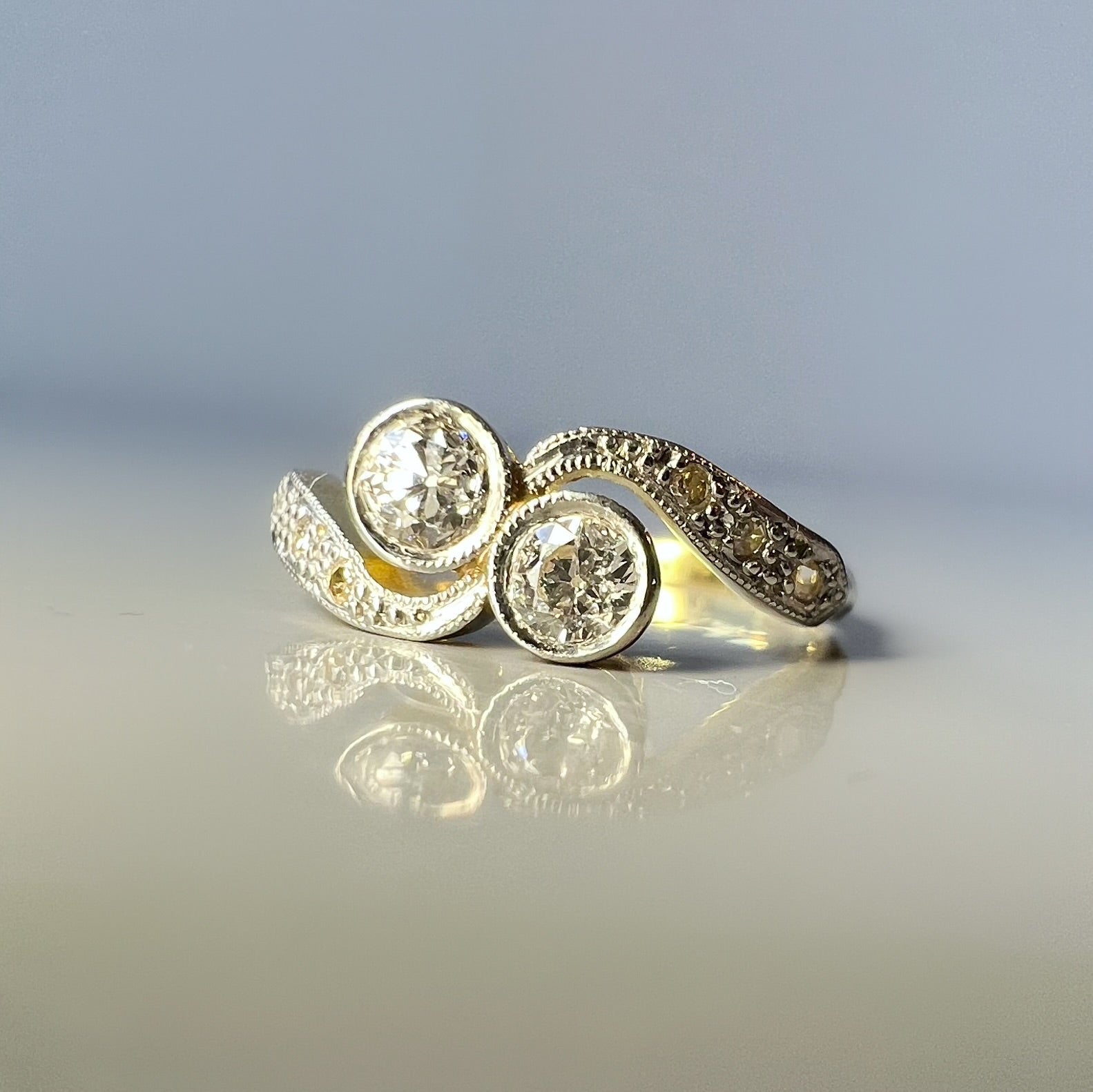Antique Diamond Toi et Moi Ring