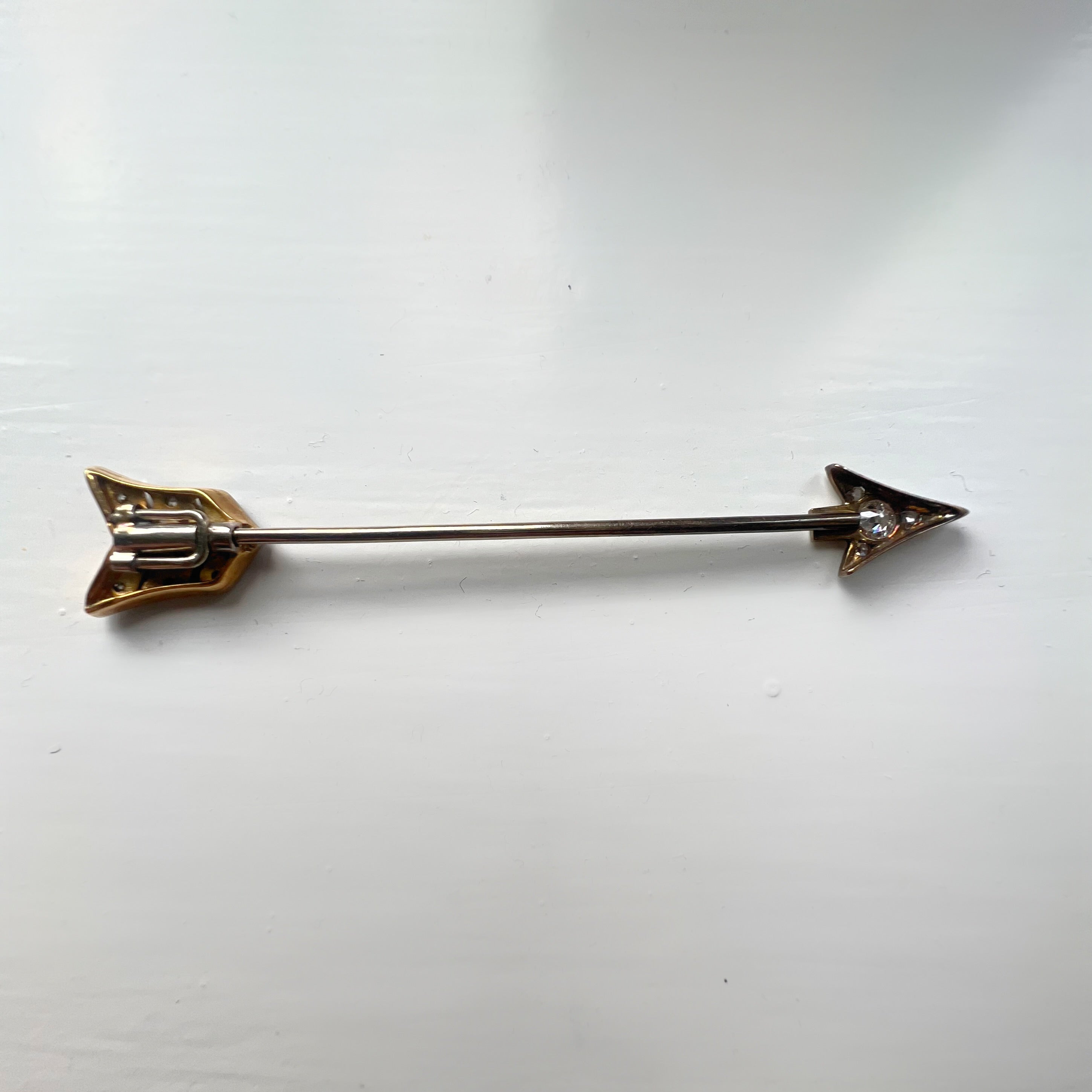 Antique Diamond Arrow Jabot Pin; Necklace Conversion