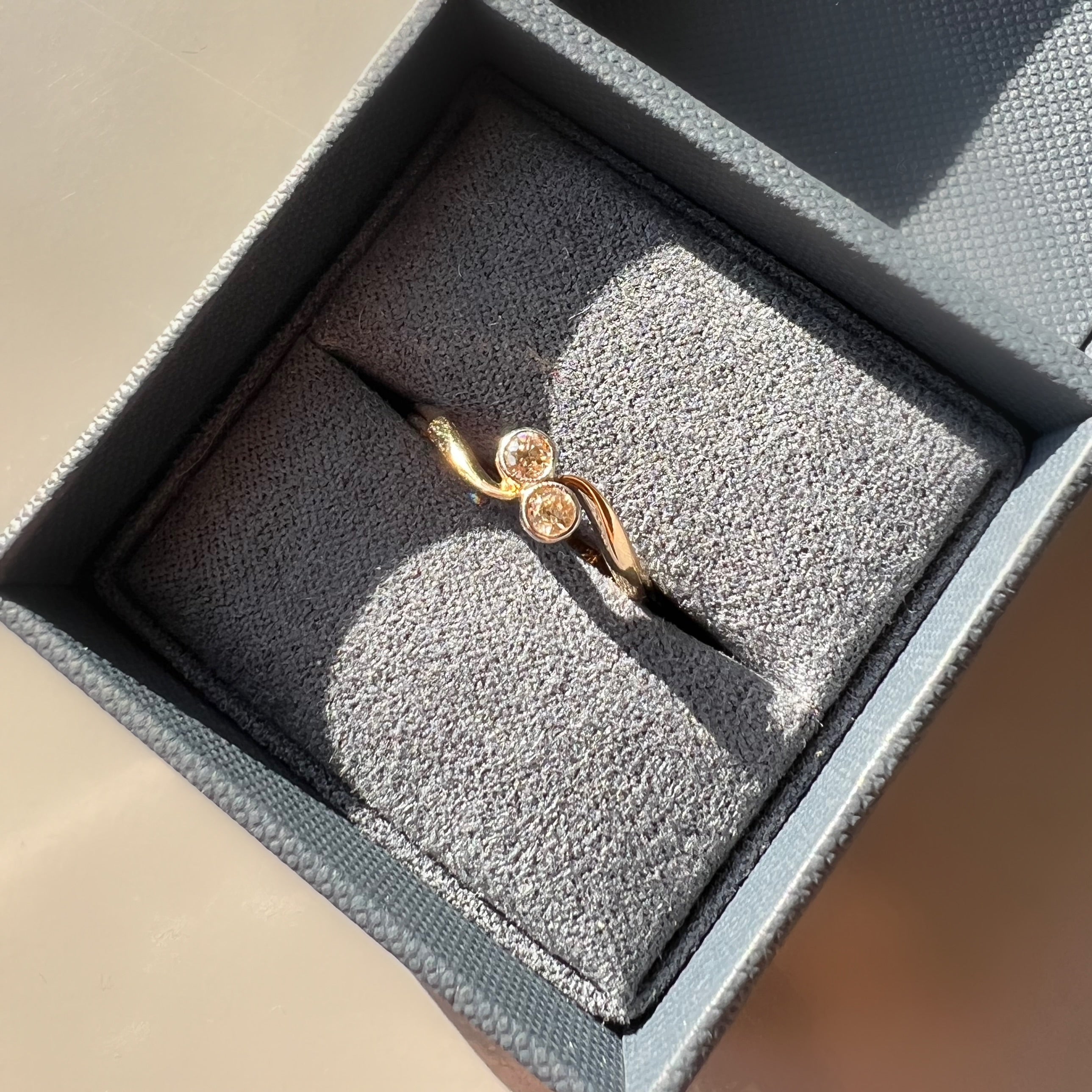 Diamond Toi et Moi Bezel Set Ring