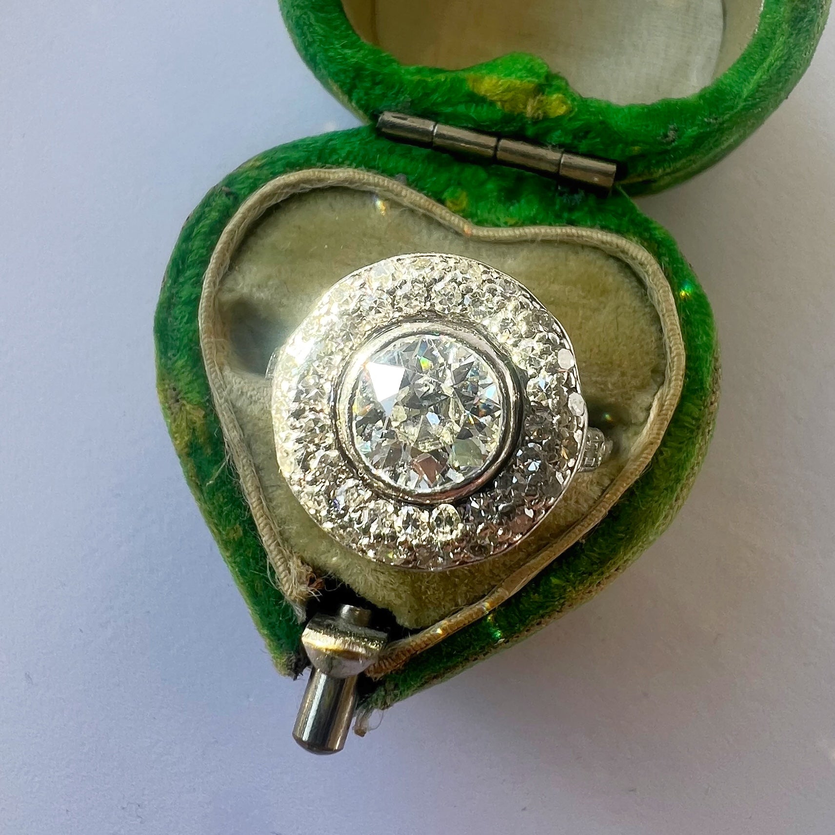 Antique 1.95ct Diamond Halo Ring