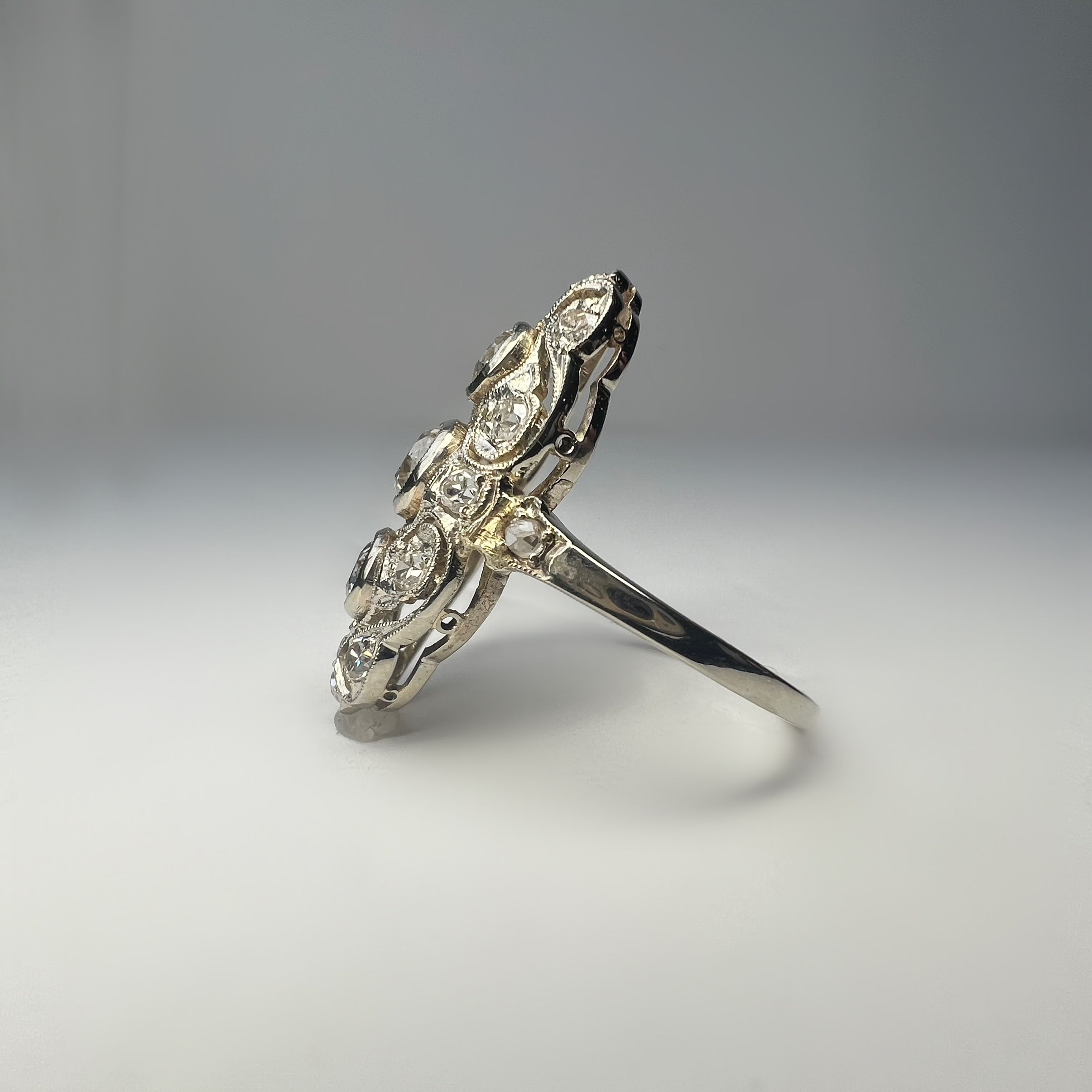 Antique Art Deco Diamond 1.10ct Panel Ring