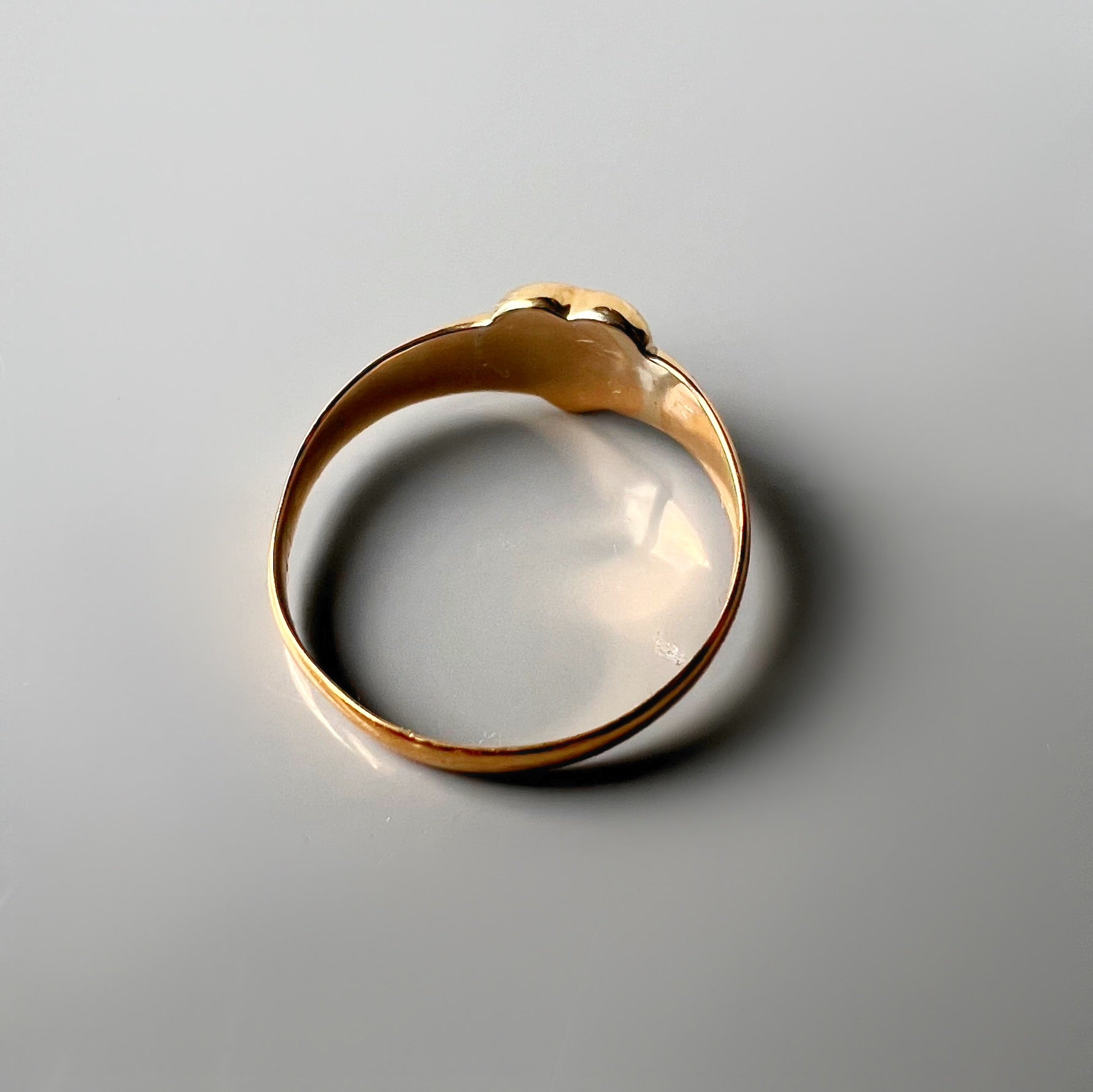 Antique 22ct Gold Heart Ring with 3 Diamonds