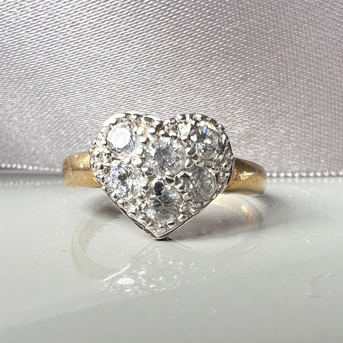 Vintage Diamond Love Heart Ring